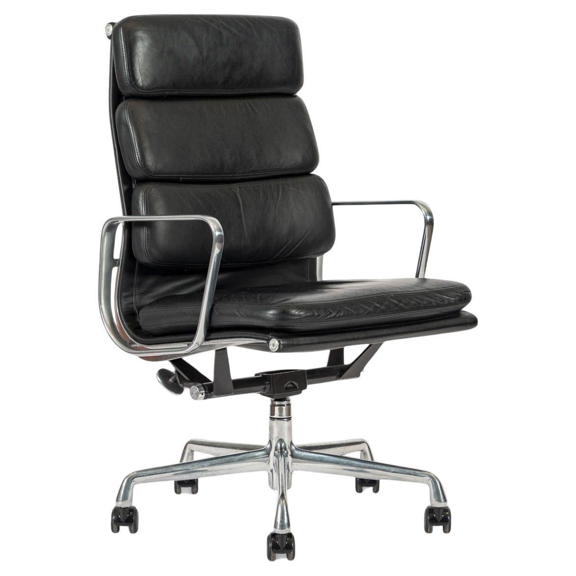 Authentic Eames Herman Miller Tall Black Leather Office Chair 2001
