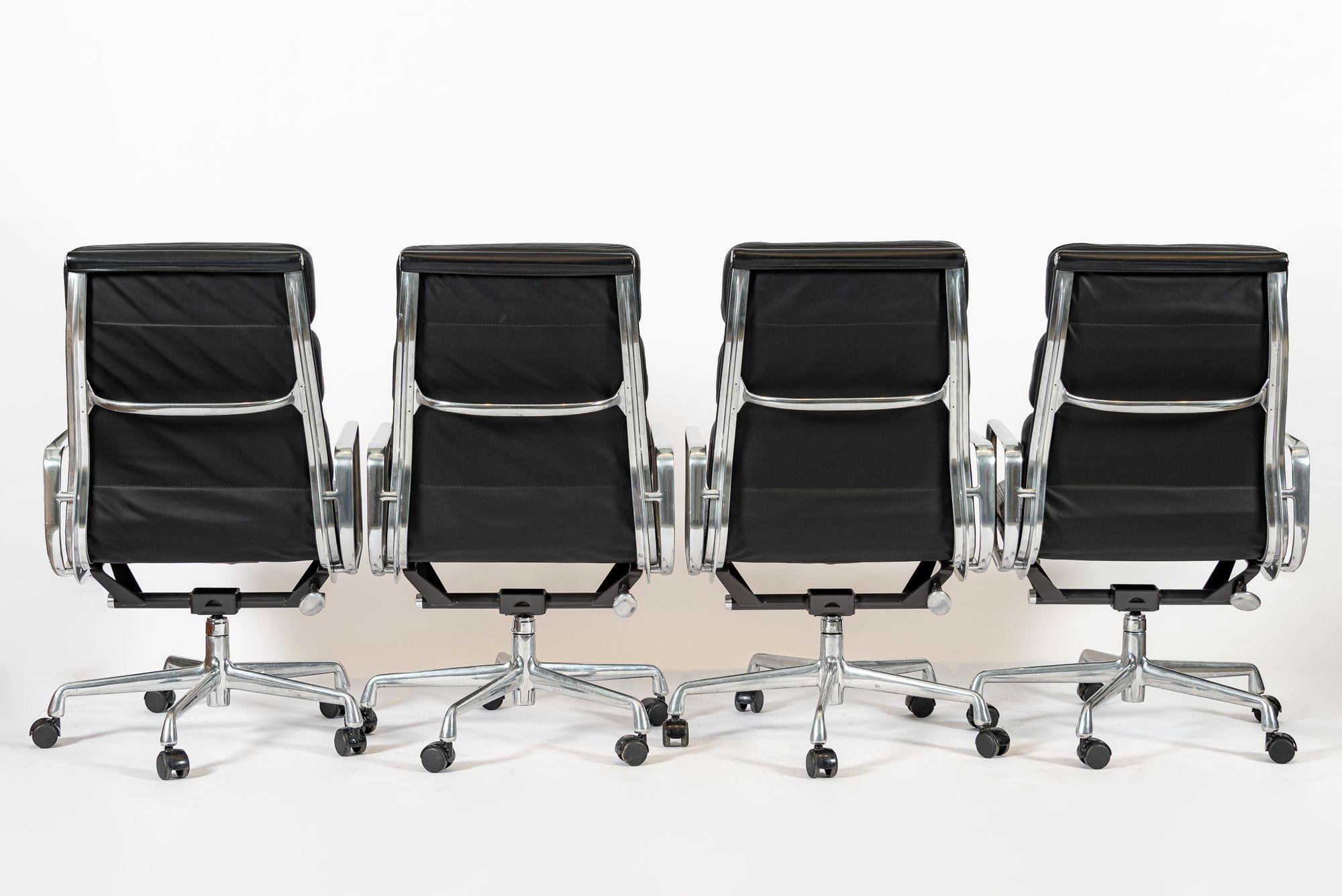 Authentic Eames Herman Miller Tall Black Leather Office Chairs 2001 For Sale 6