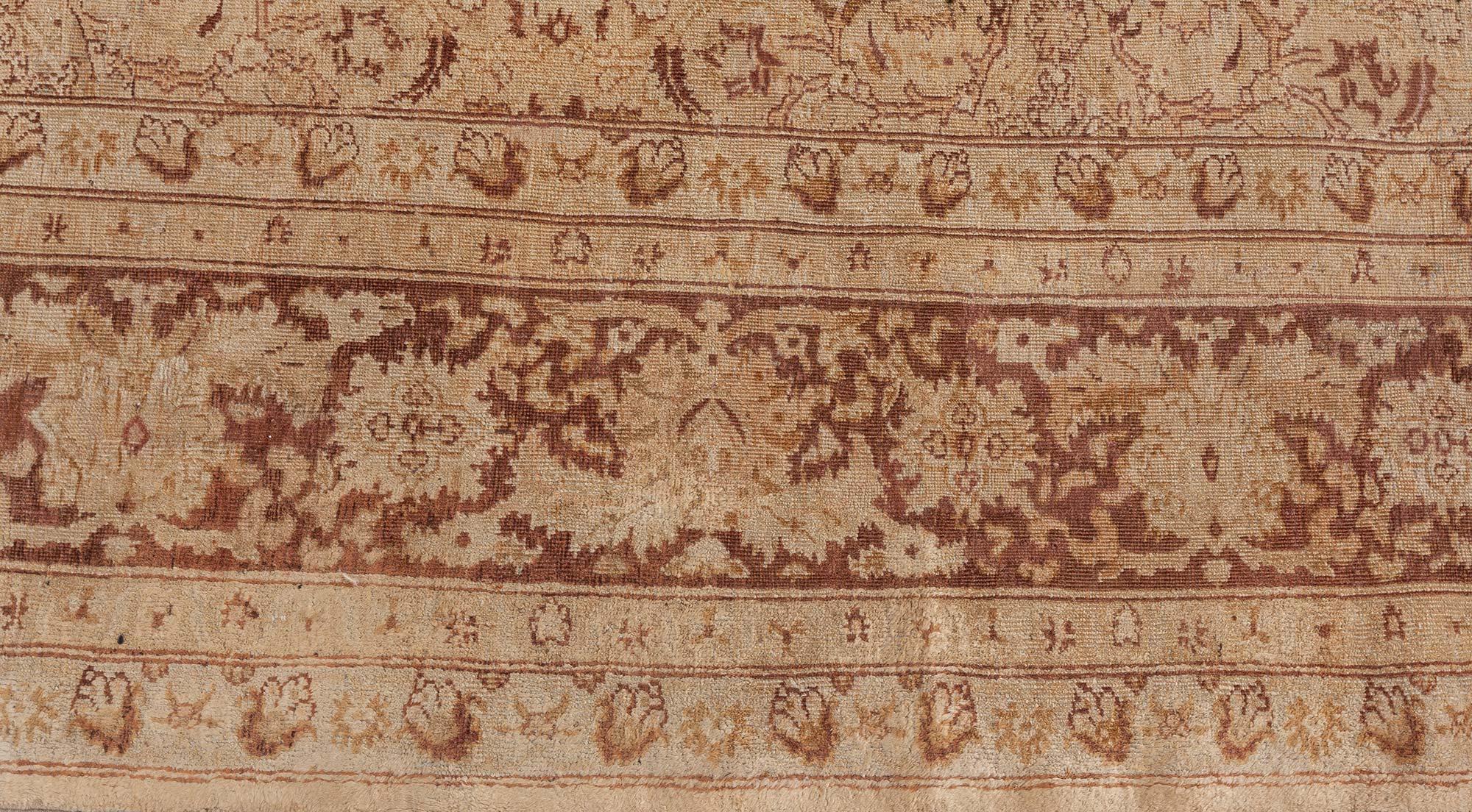 Early 20th Century Indian Amritsar Brown Rug For Sale 1