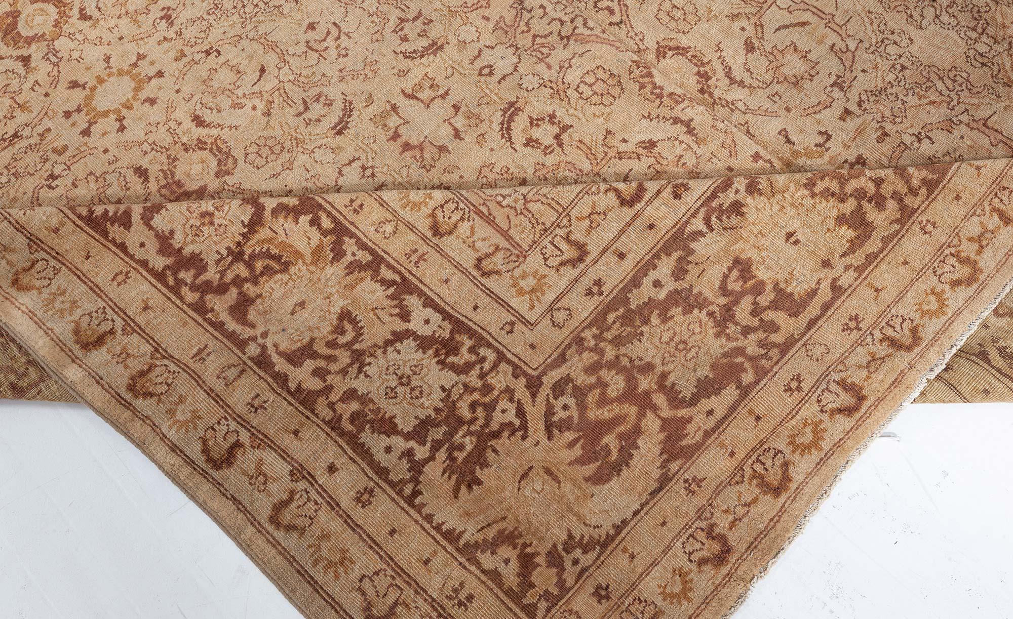 Early 20th Century Indian Amritsar Brown Rug For Sale 2