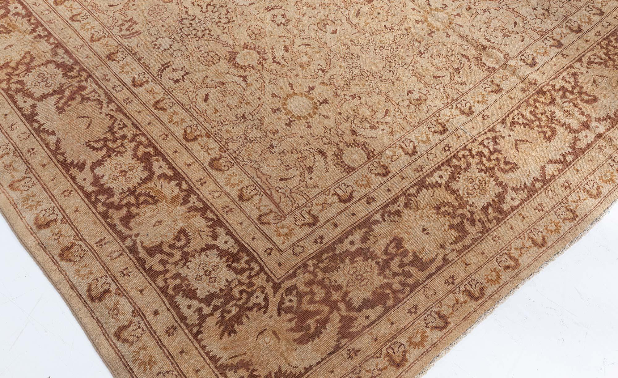 Early 20th Century Indian Amritsar Brown Rug For Sale 3