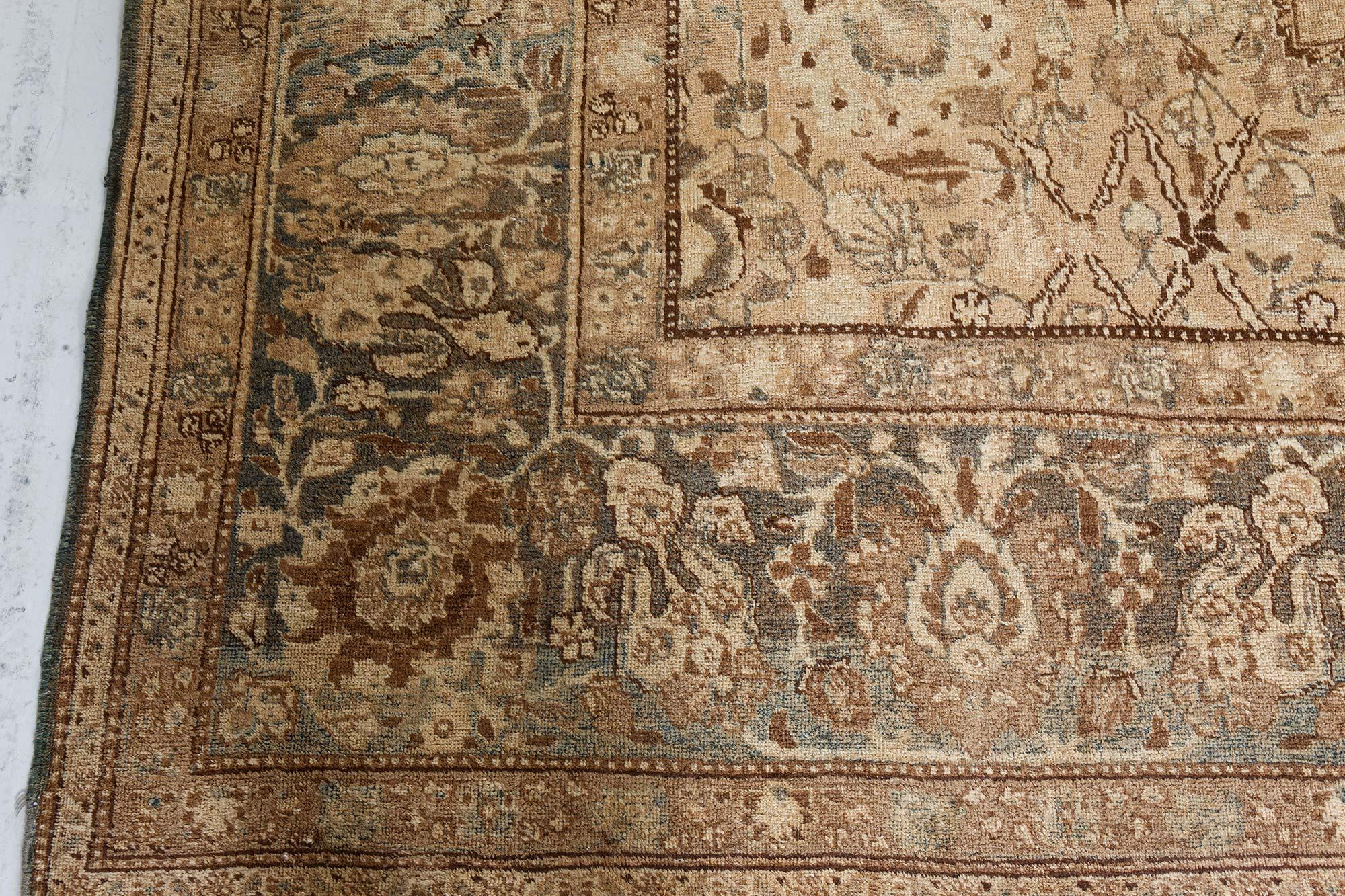 Hand-Knotted Early 20th Century Persian Tabriz Handmade Wool Rug For Sale