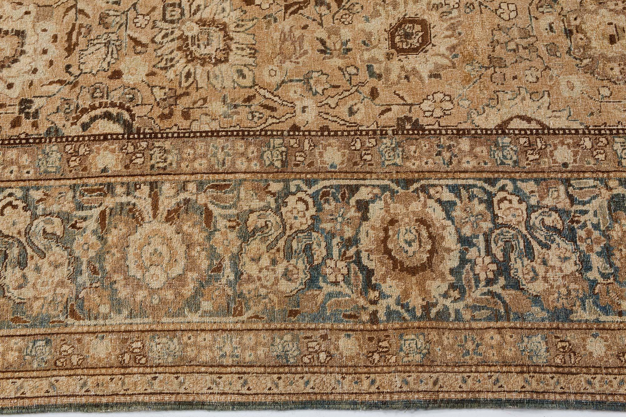 Early 20th Century Persian Tabriz Handmade Wool Rug For Sale 5