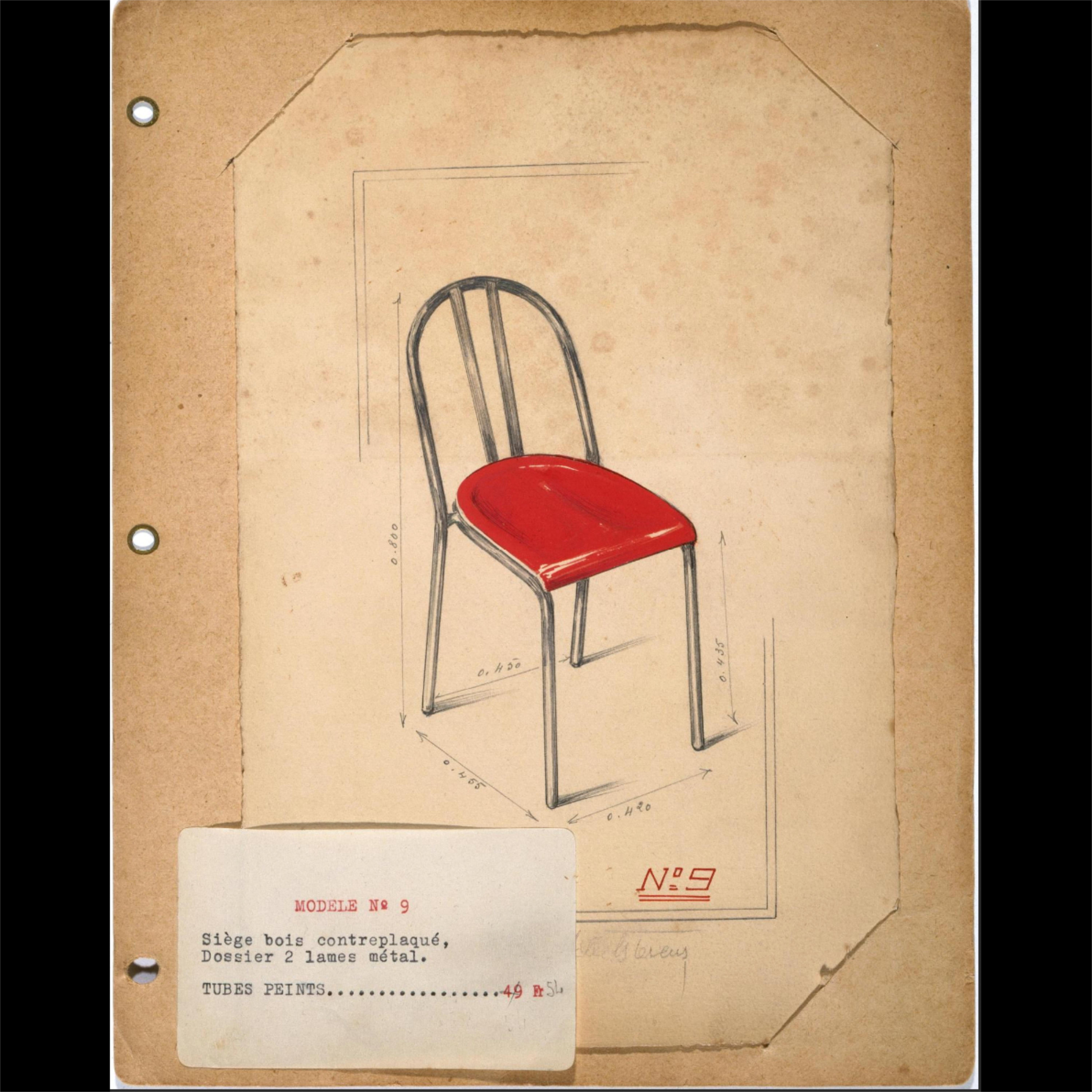Authentischer frühmodernistischer Stuhl Robert Mallet Stevens, Frankreich, 1930er Jahre (Laminiert) im Angebot