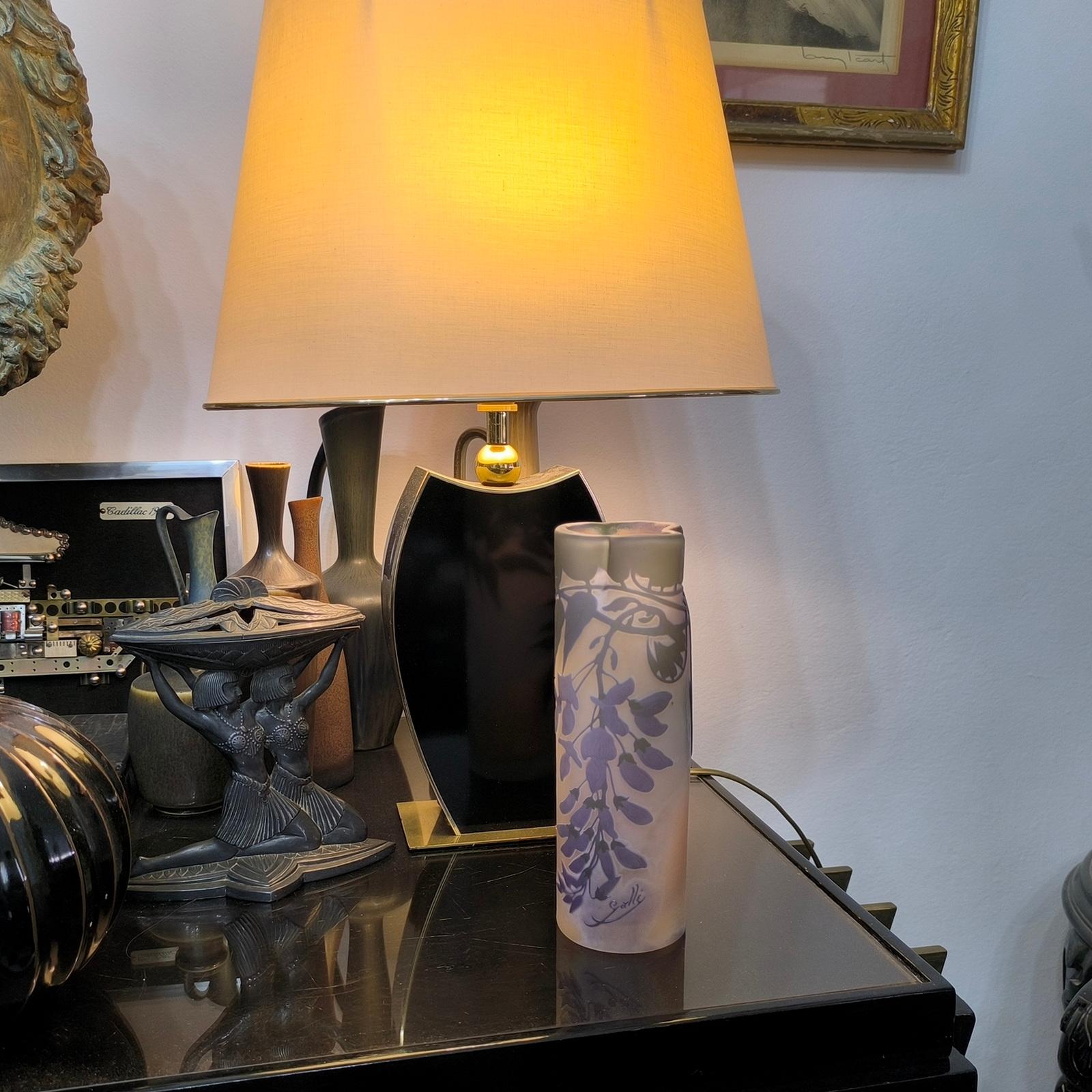 Francese Autentico vaso Émile Gallé Art Nouveau con motivo a glicine, circa 1910 in vendita