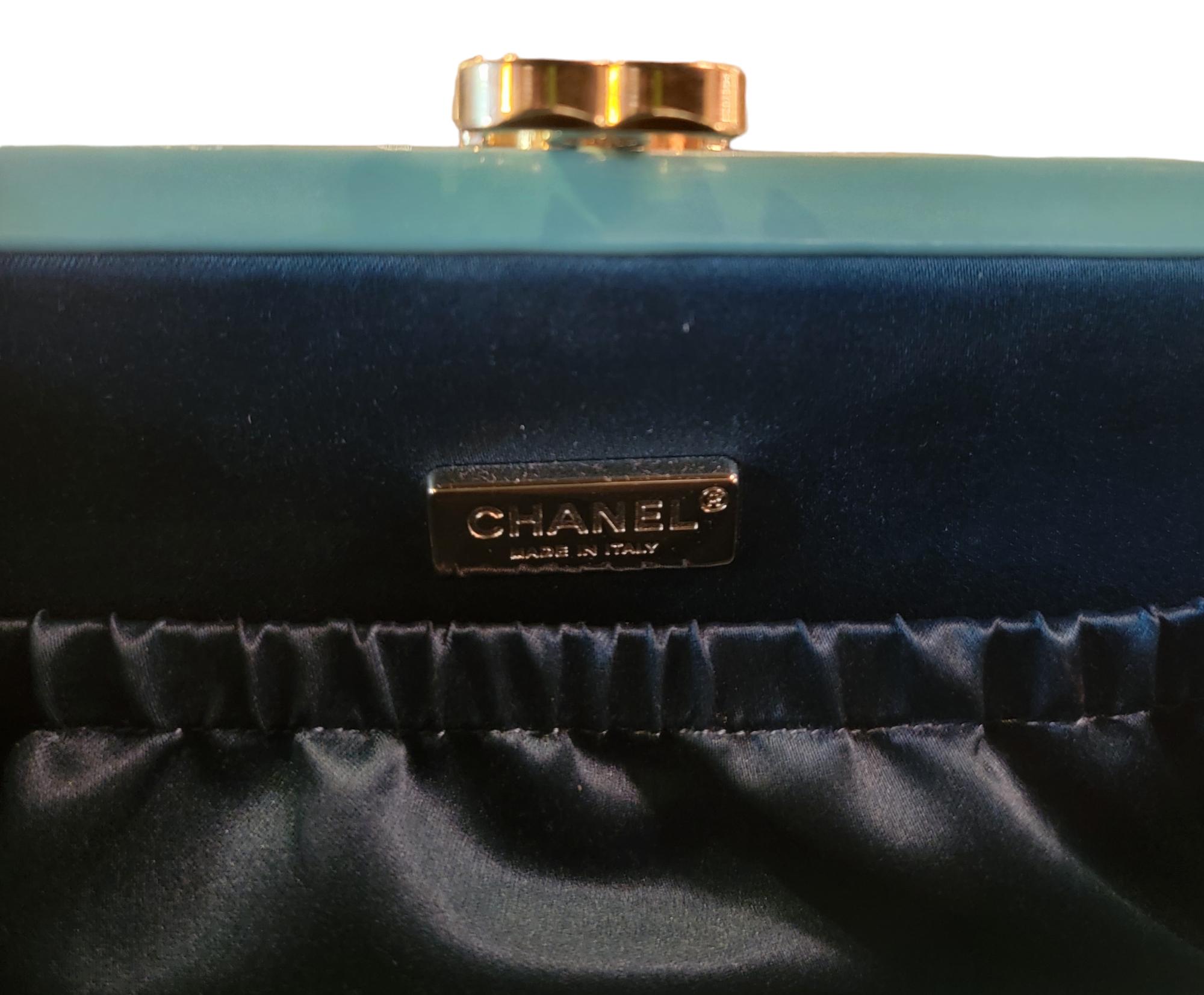 Authentic Enamel Chanel Turquios Clutch For Sale 1