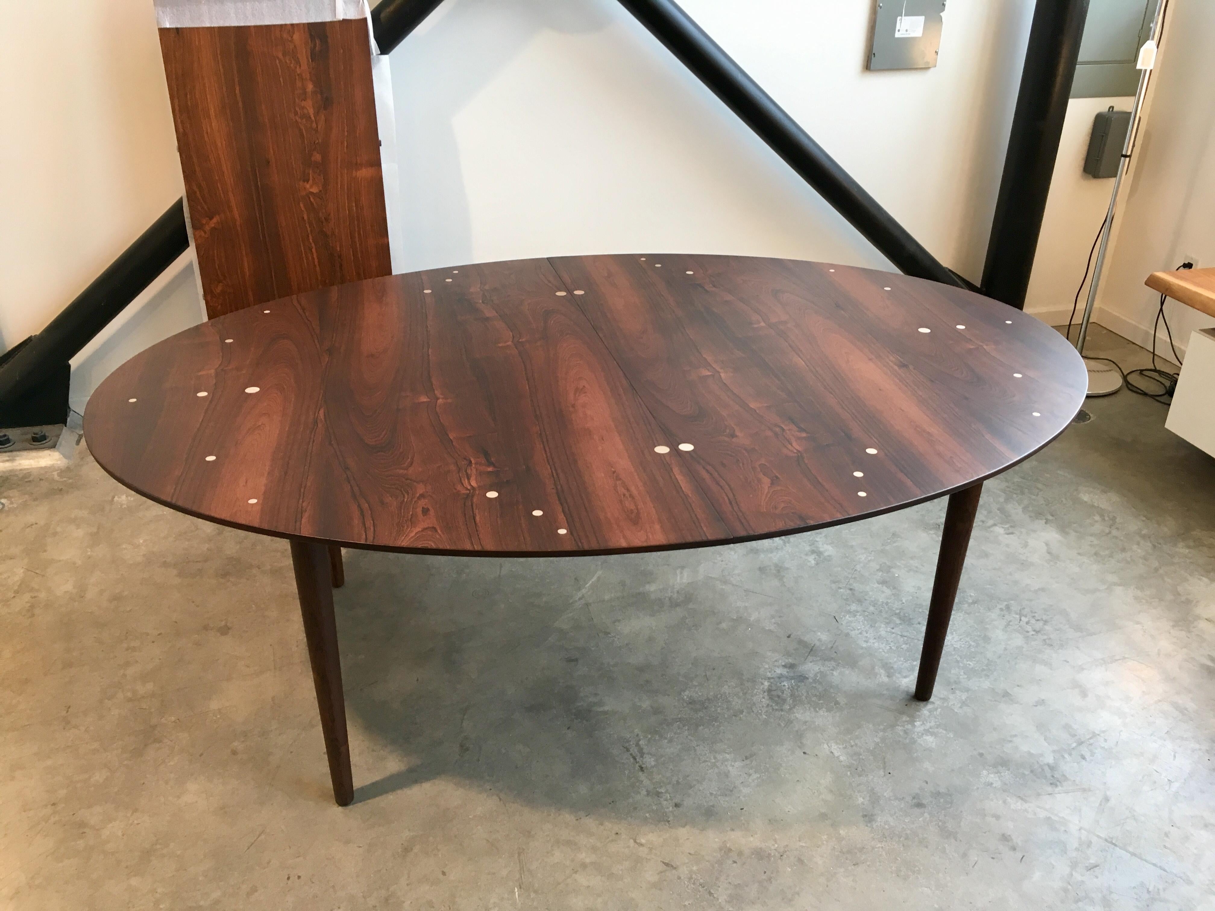 20th Century SALE! Finn Juhl Judas Dining Table in Rosewood and Silver For Sale