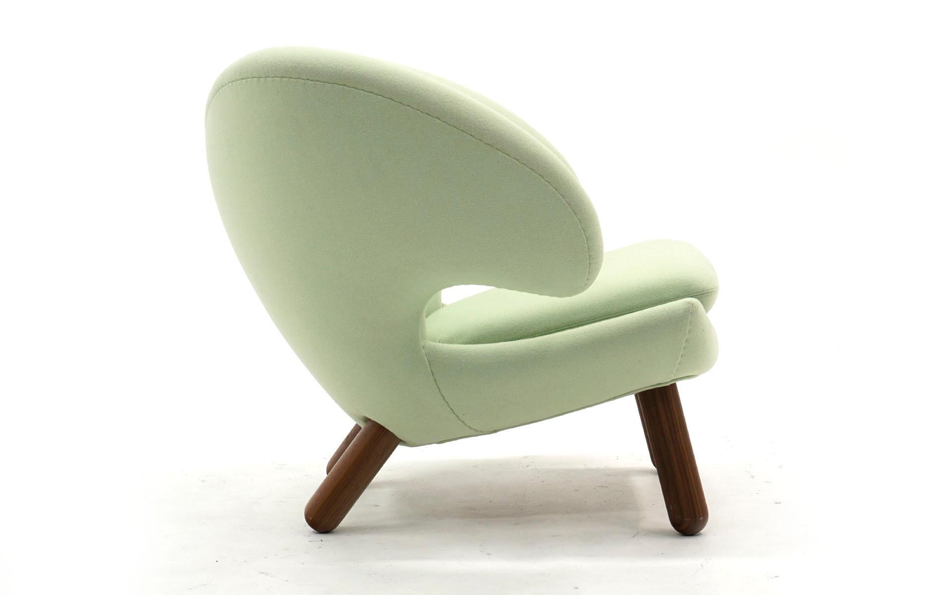 Scandinavian Modern Authentic Finn Juhl Pelican Chair by Onecollection, Denmark, Light Mint Green