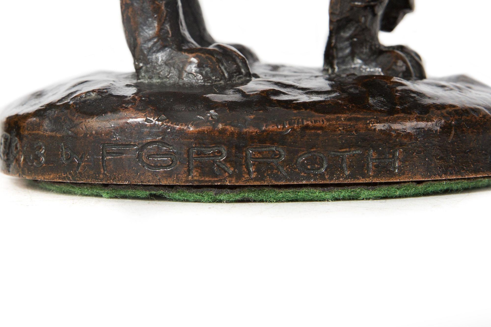 Authentische Frederick Roth-Bronze-Skulptur „Hissing Cat“ (1913), Gorham Co. im Angebot 5
