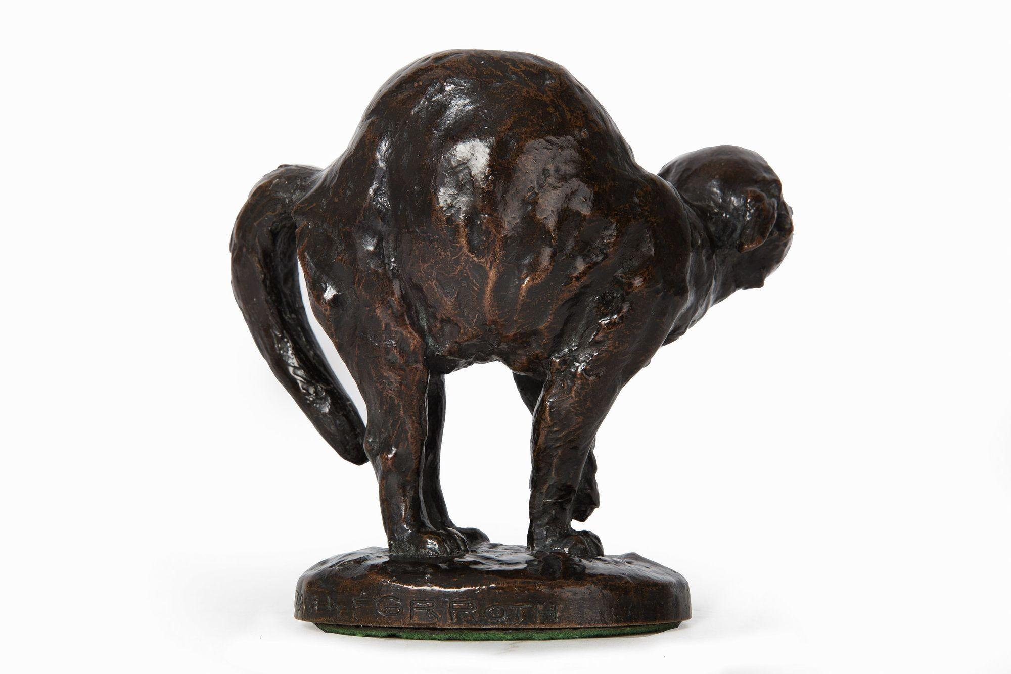 FREDERICK GEORGE RICHARD ROTH
United States, 1872-1944

Hissing Cat (1913)

Lost-wax cast bronze  Signed in cast 