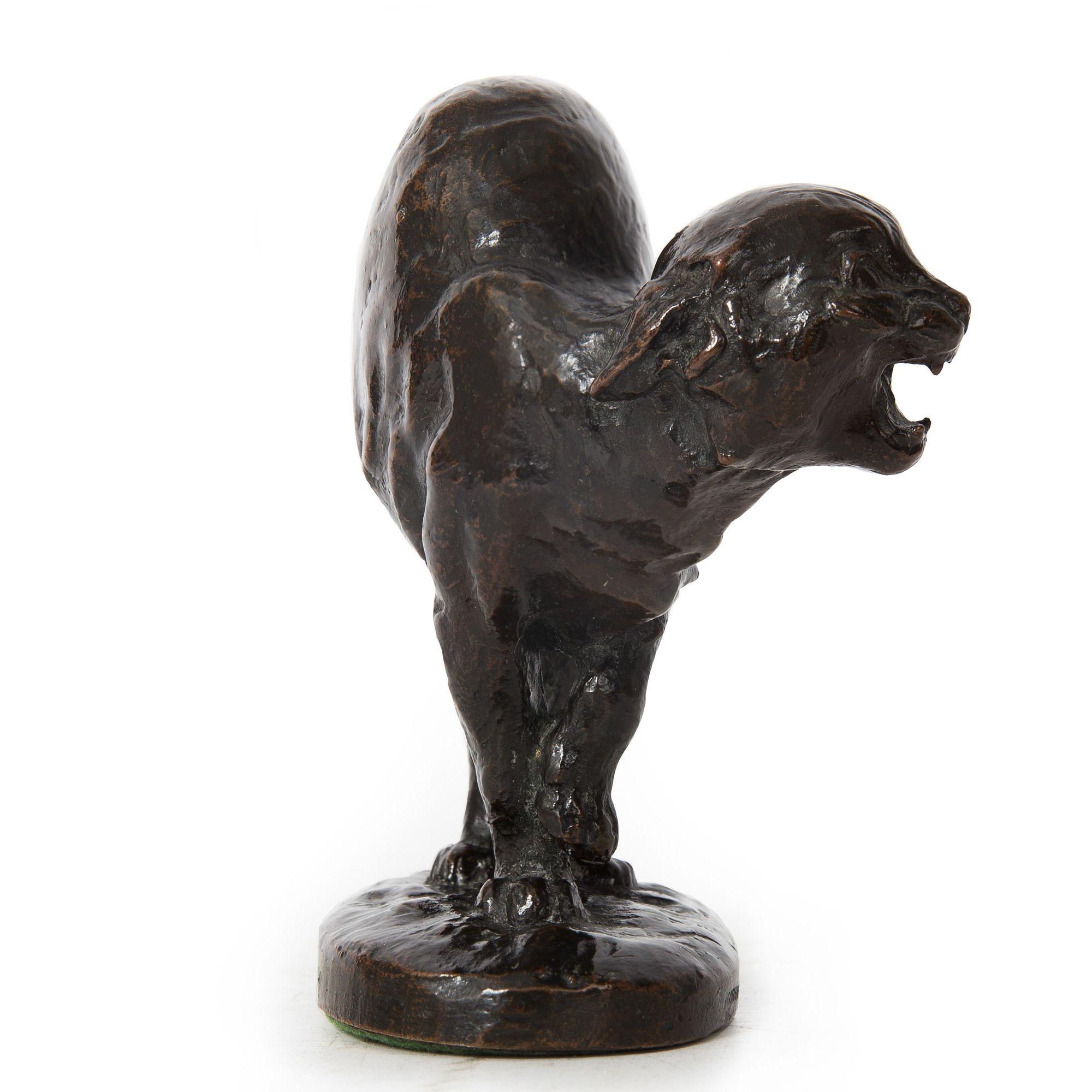 Authentische Frederick Roth-Bronze-Skulptur „Hissing Cat“ (1913), Gorham Co. (amerikanisch) im Angebot