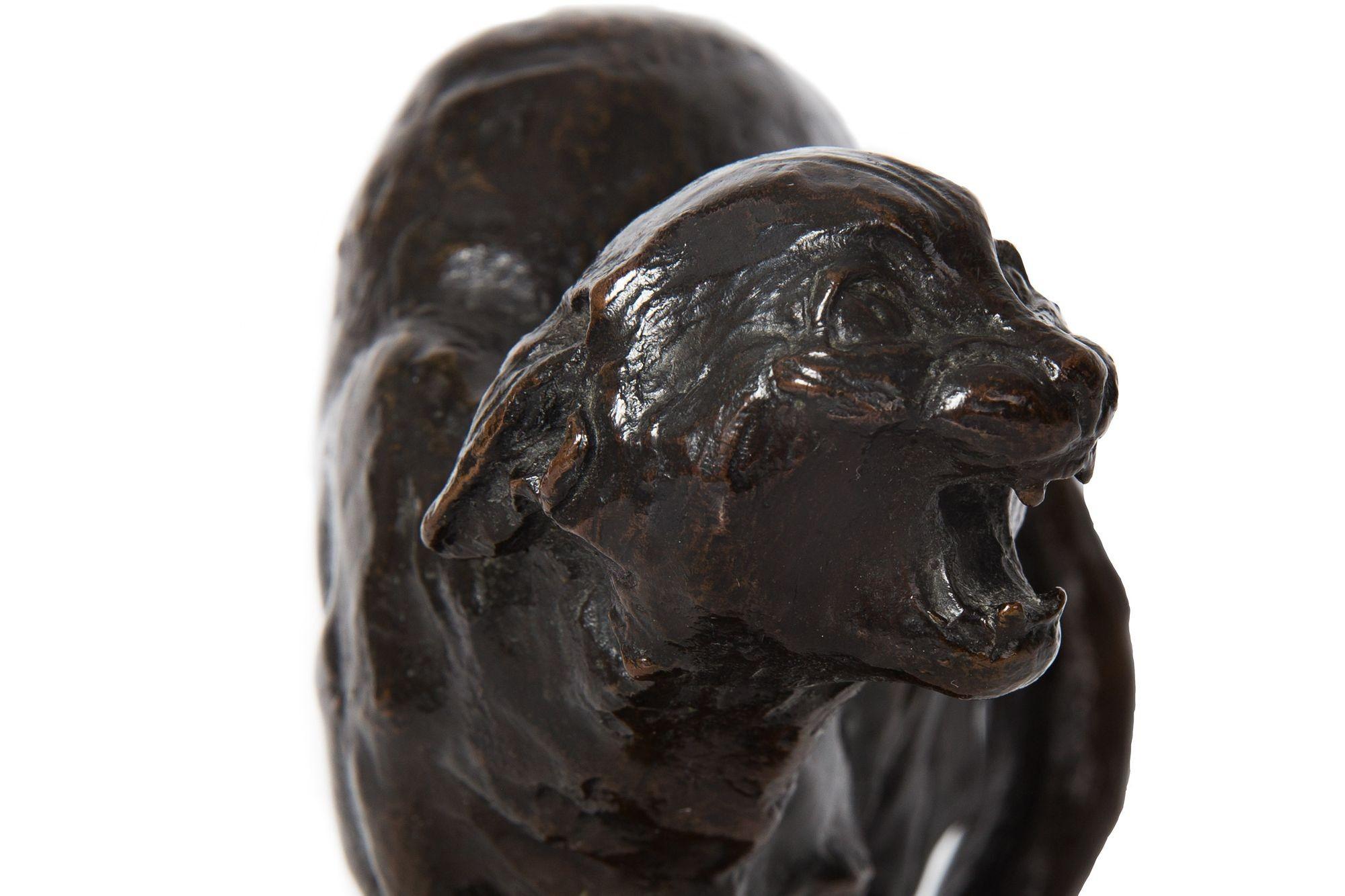 Authentische Frederick Roth-Bronze-Skulptur „Hissing Cat“ (1913), Gorham Co. (20. Jahrhundert) im Angebot