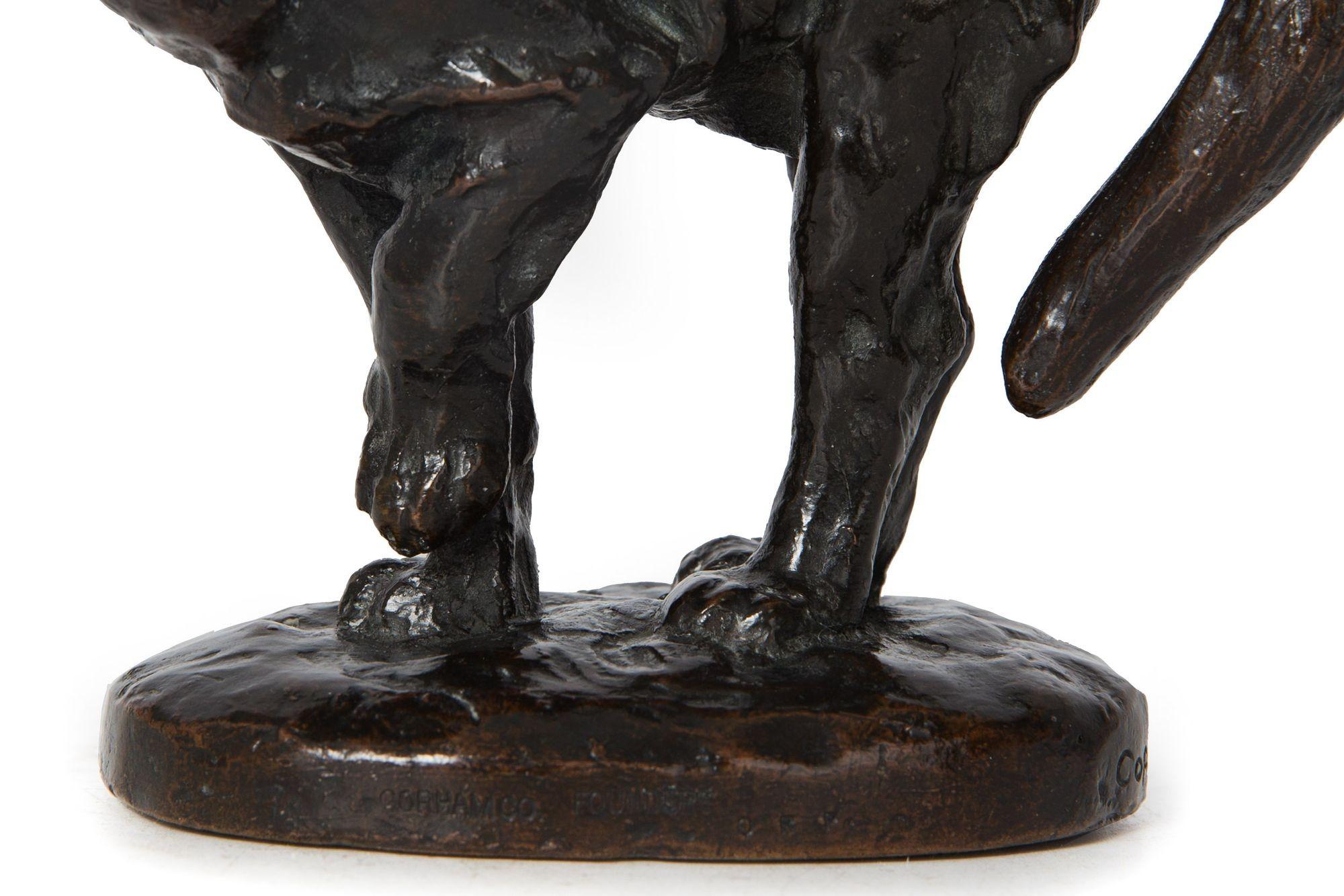 Authentische Frederick Roth-Bronze-Skulptur „Hissing Cat“ (1913), Gorham Co. im Angebot 3