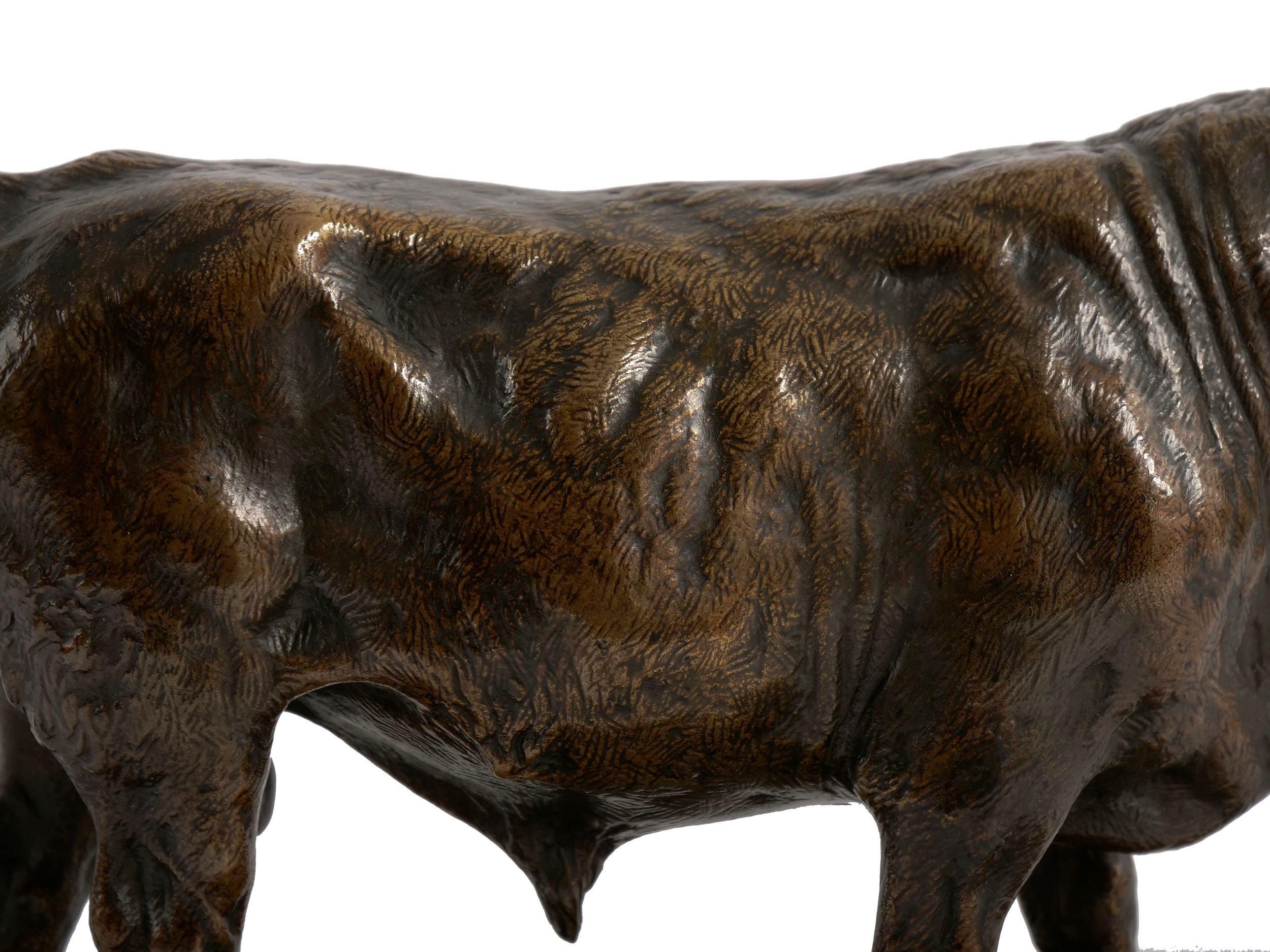Authentic French Antique Bronze Sculpture “Taureau Beuglant” by Rosa Bonheur 6