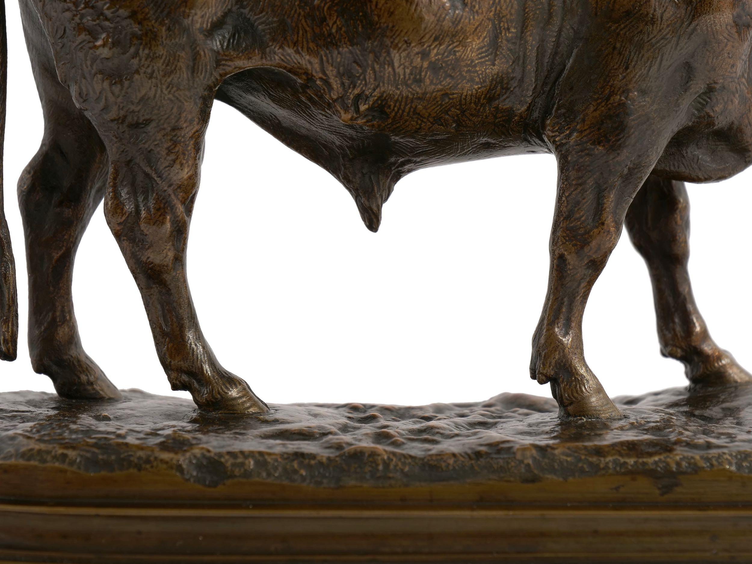 Authentic French Antique Bronze Sculpture “Taureau Beuglant” by Rosa Bonheur 8