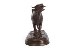 Authentique sculpture française en bronze ancien « Bellowing Bull » de Rosa Bonheur, vers 1860