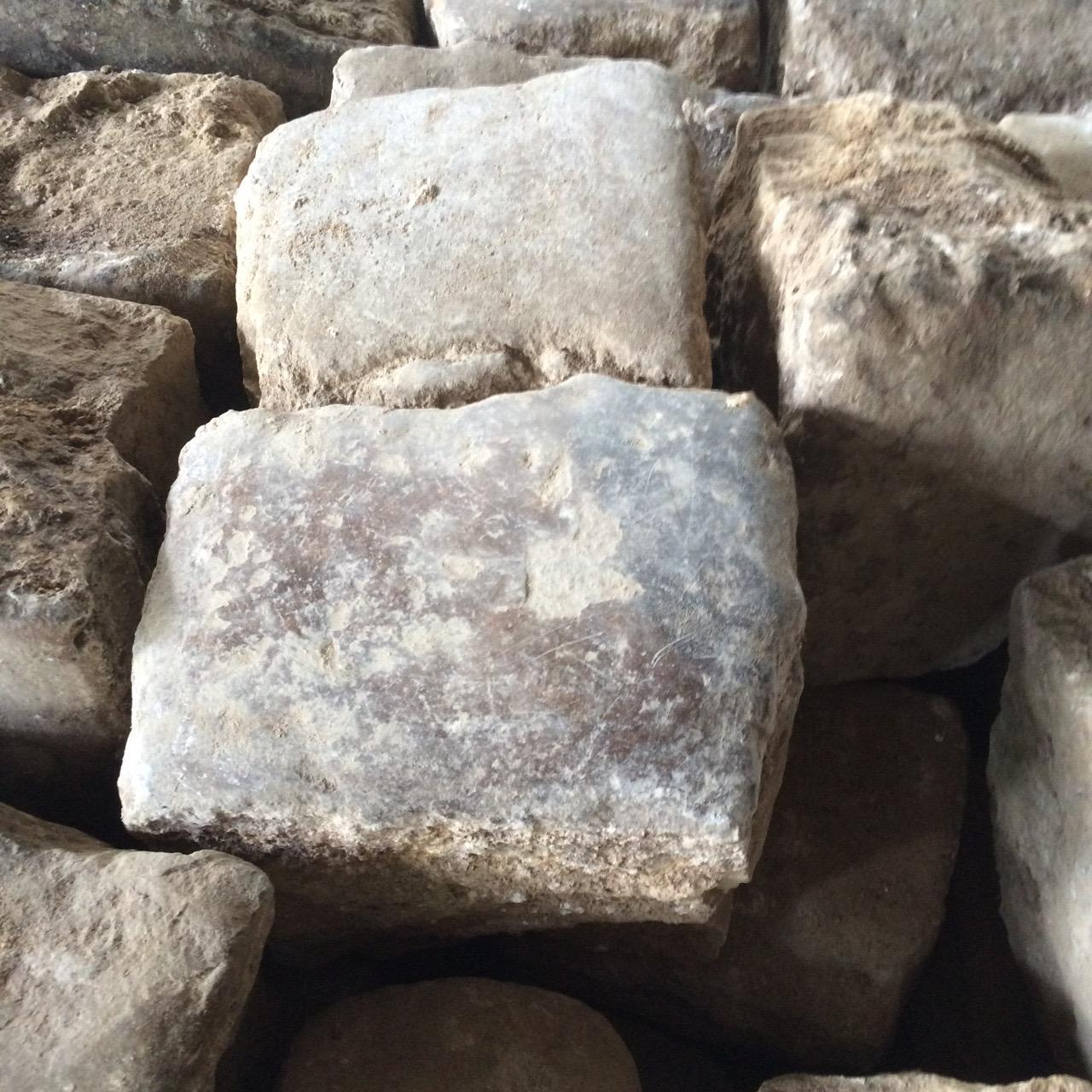 Limestone Authentic French Antique Cobble Stone from France, 17th Century For Sale