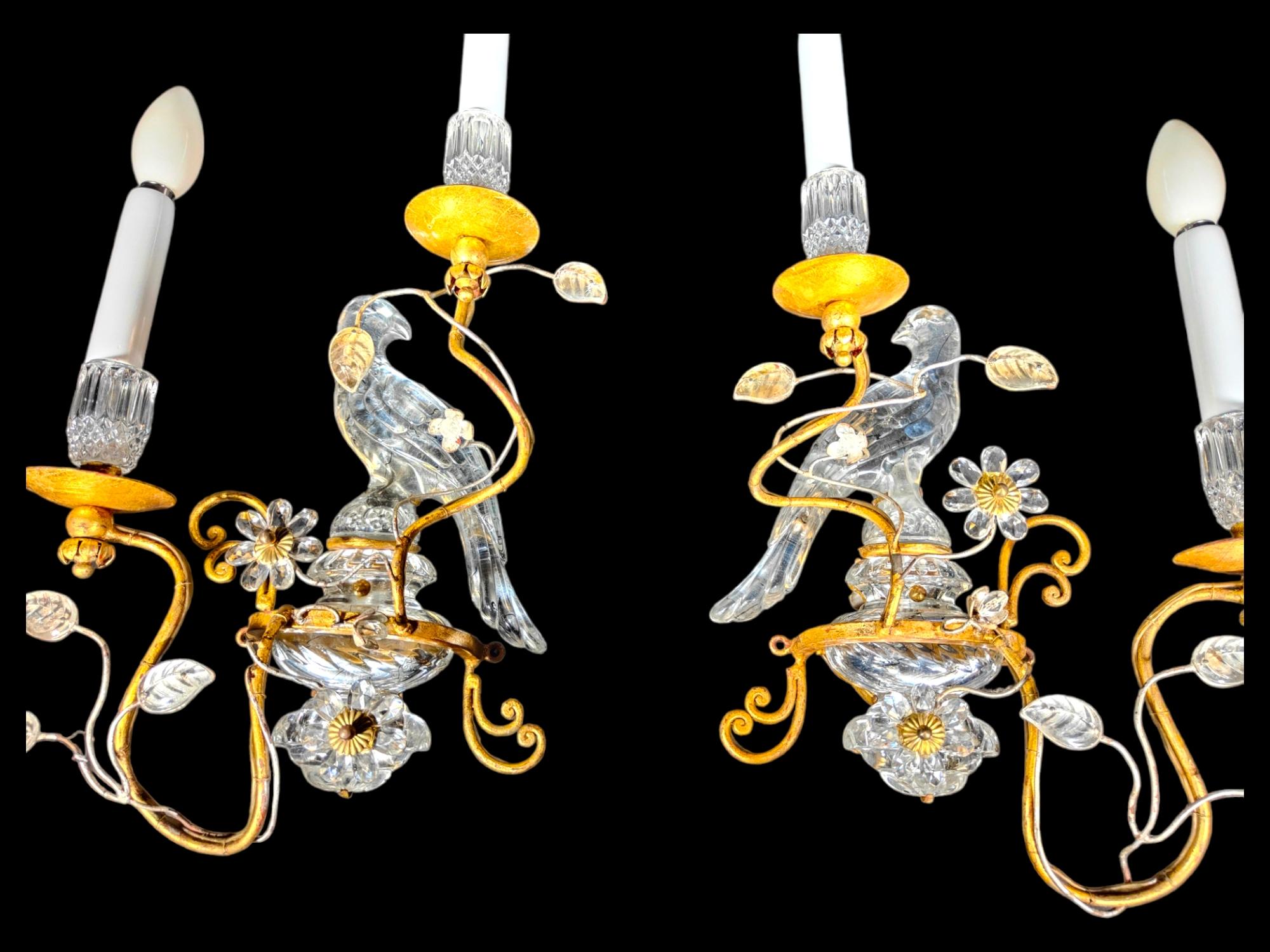 Authentic French Art Deco Maison Rings Crystal Opposite Face Parrot Appliques For Sale 6