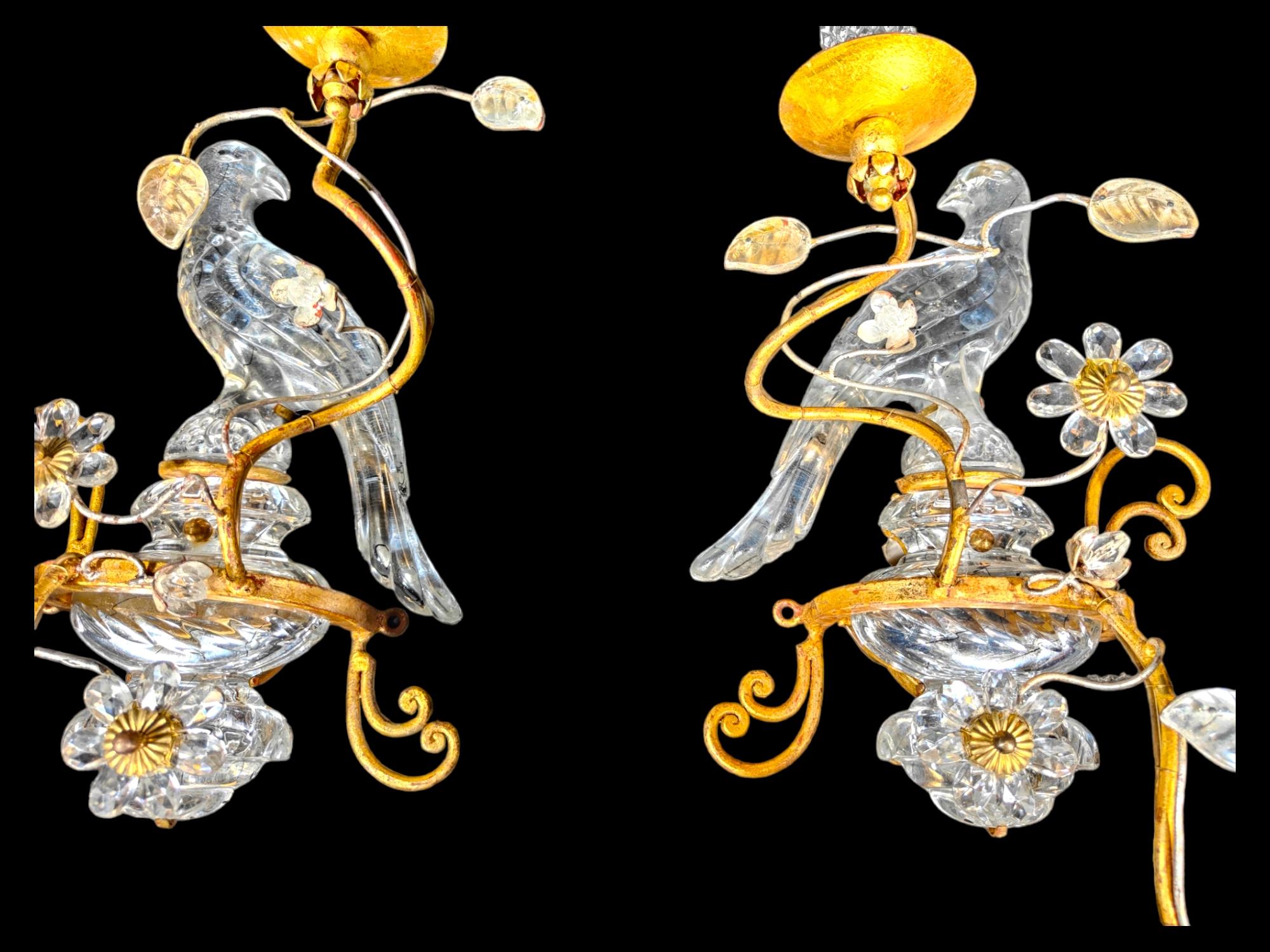 Authentic French Art Deco Maison Rings Crystal Opposite Face Parrot Appliques For Sale 7