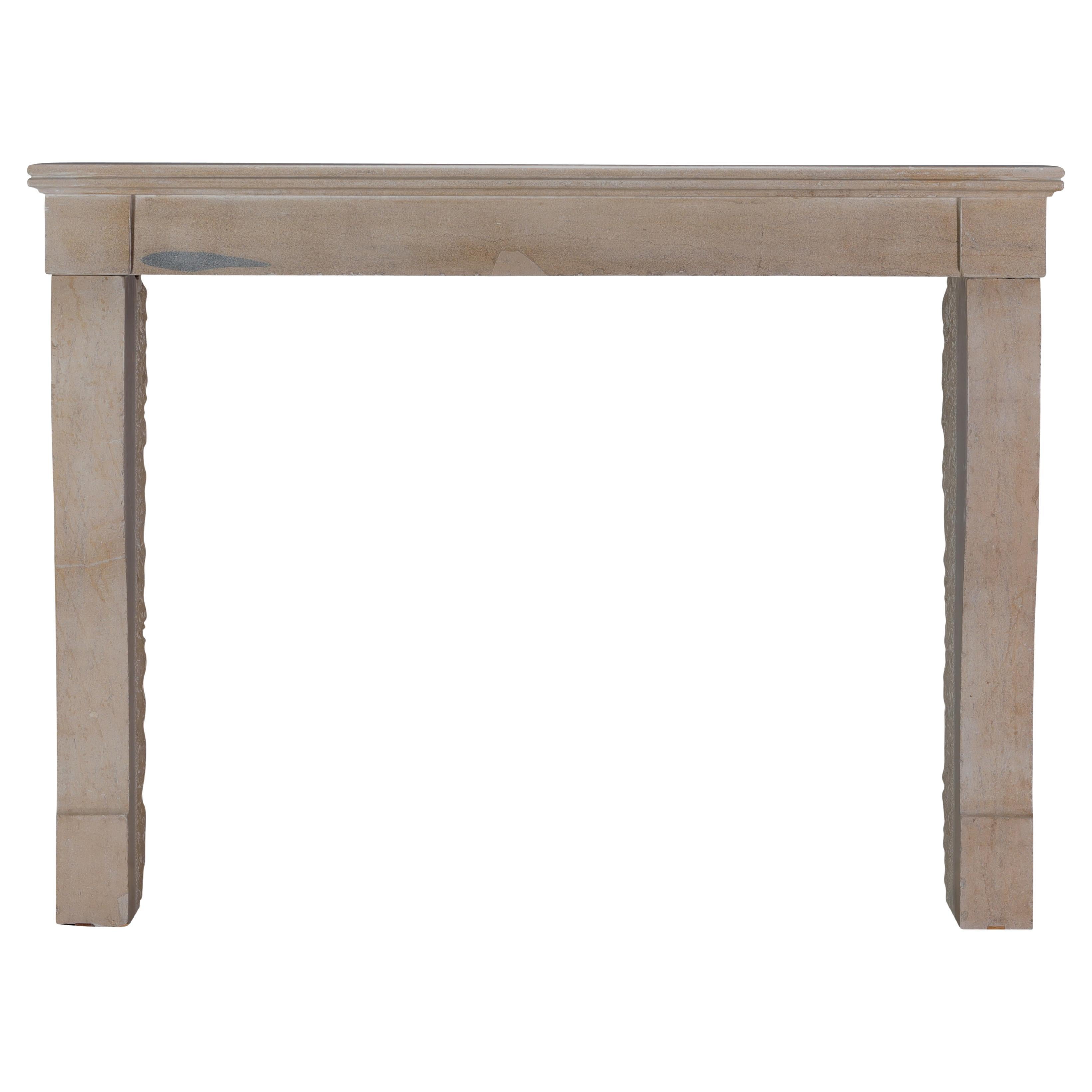 Authentic French Fireplace Mantel– Timeless Elegance in Beige Stone