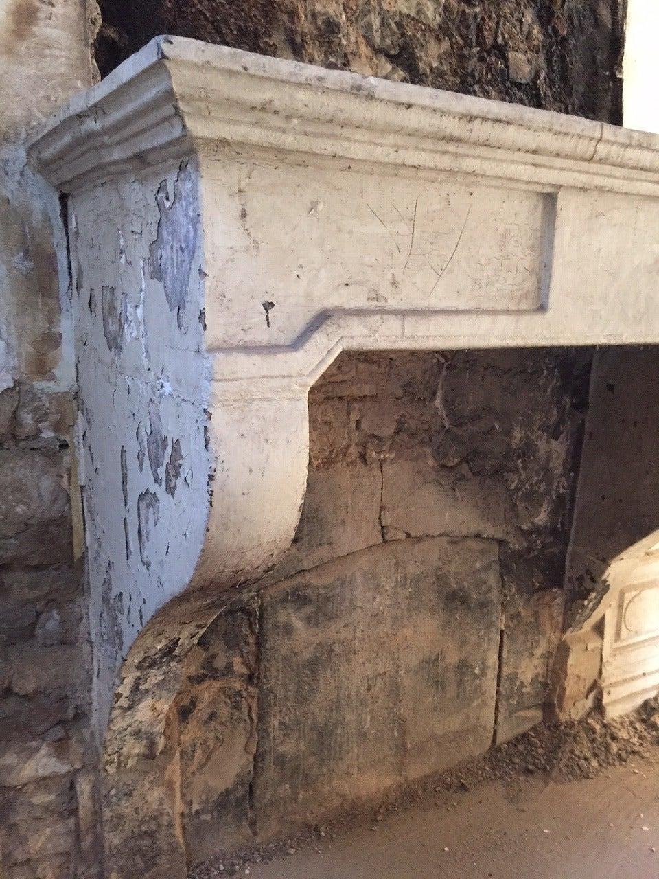 Limestone Authentic French Louis XIII Period Fireplace 17th Century France For Sale