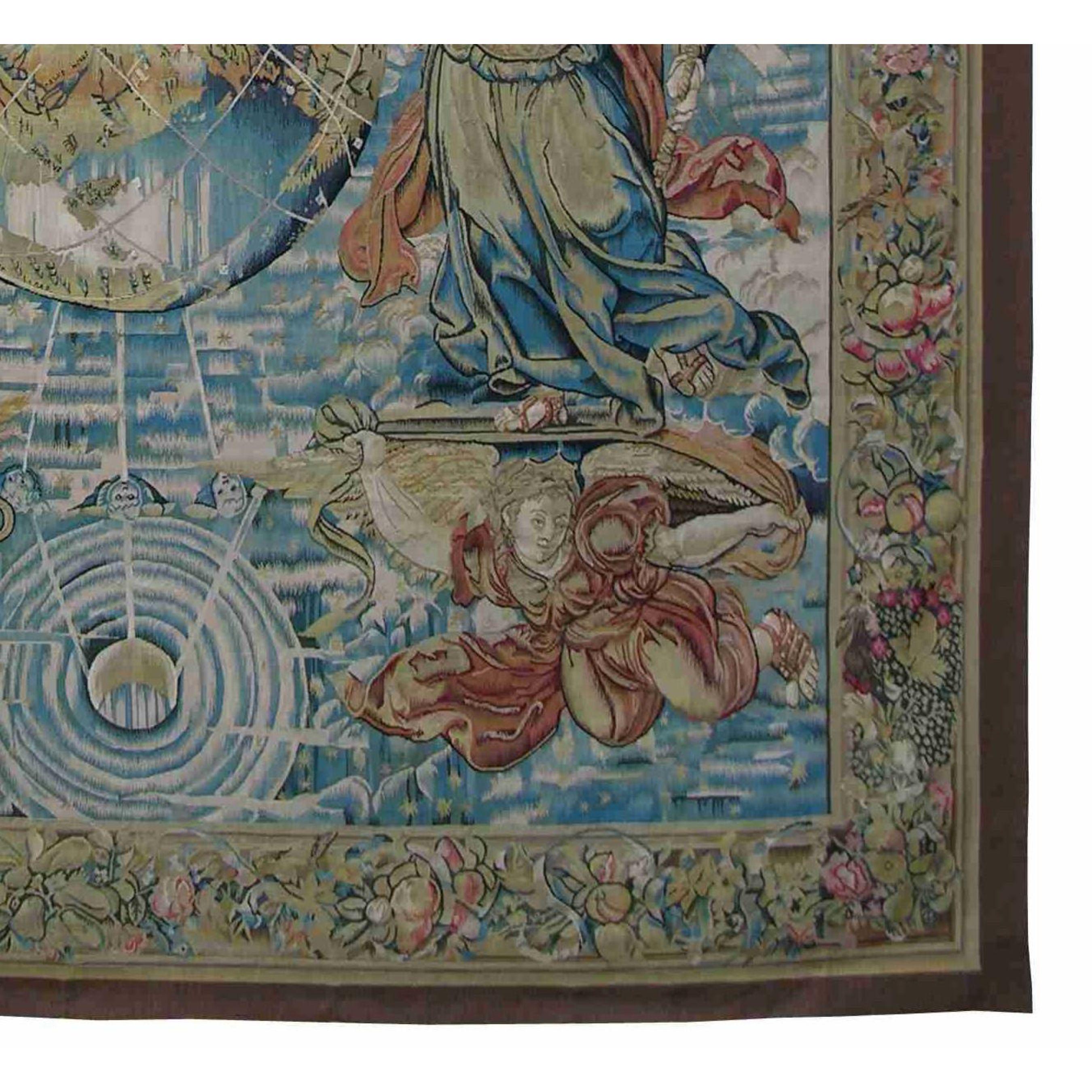 Authentic French Needlework Tapestry 8'2'' X 7' Ft In Excellent Condition For Sale In Los Angeles, US