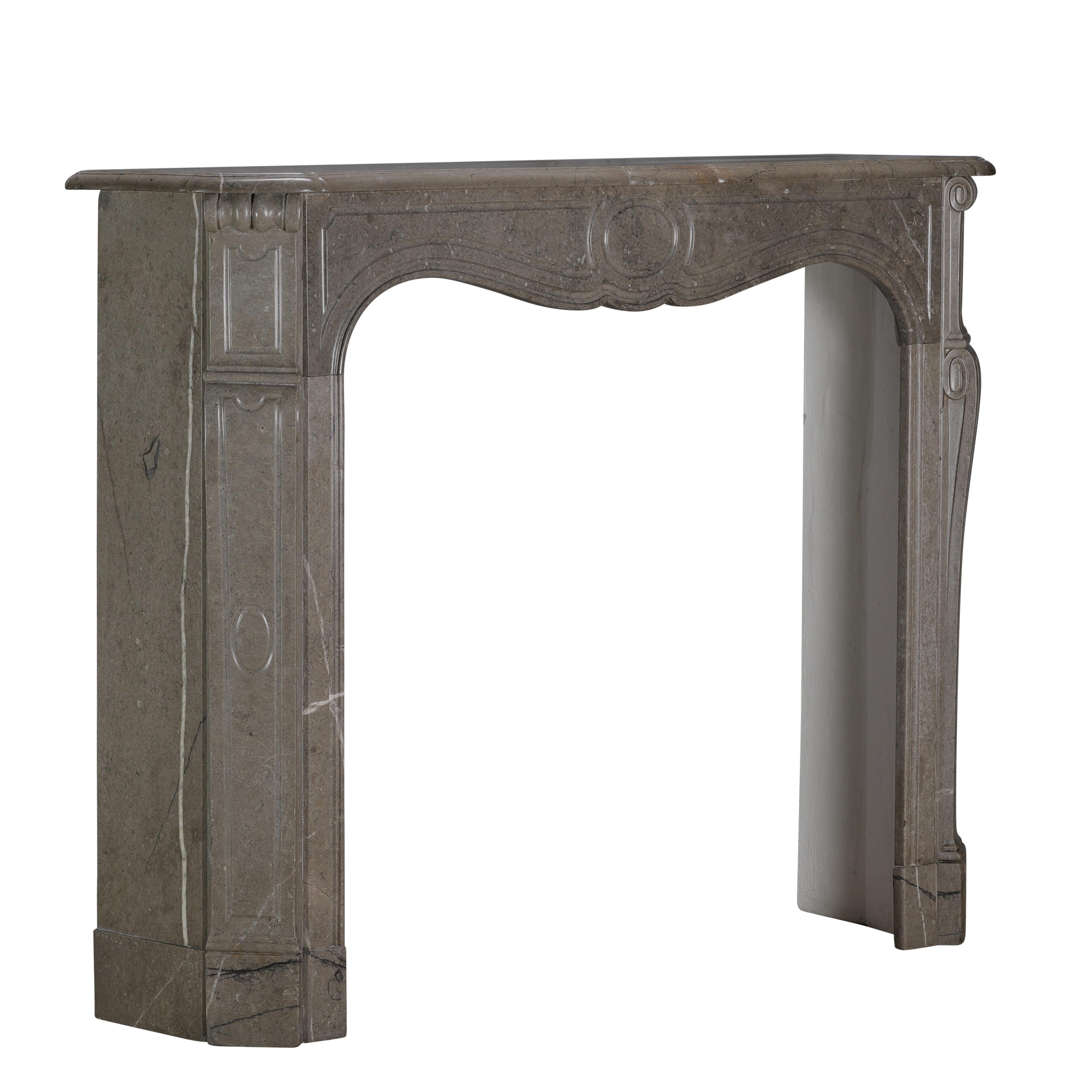 Authentic French Pompadour Fireplace Mantel In Mastic-Green Color Marble For Sale 13