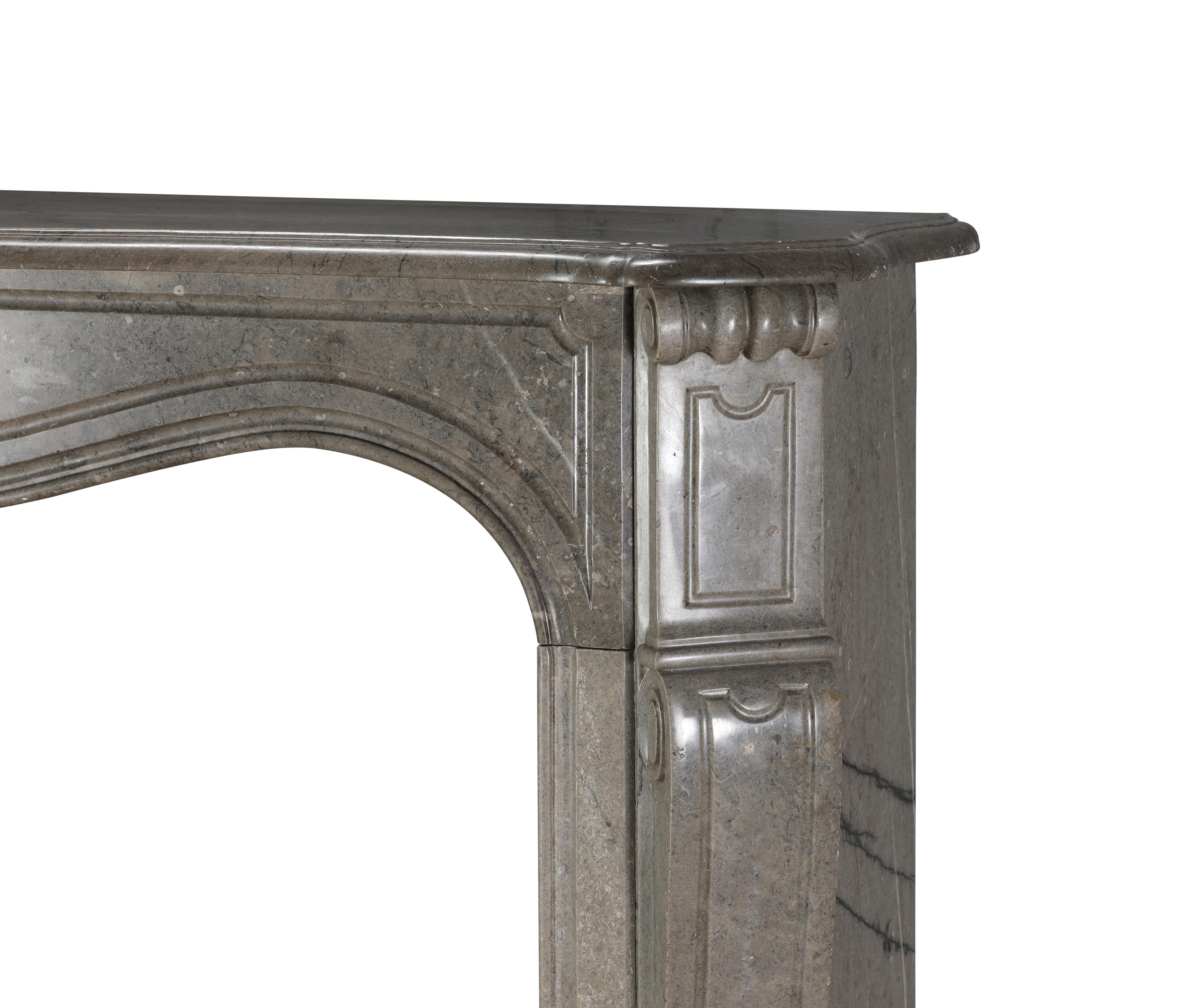 Authentic French Pompadour Fireplace Mantel In Mastic-Green Color Marble For Sale 2