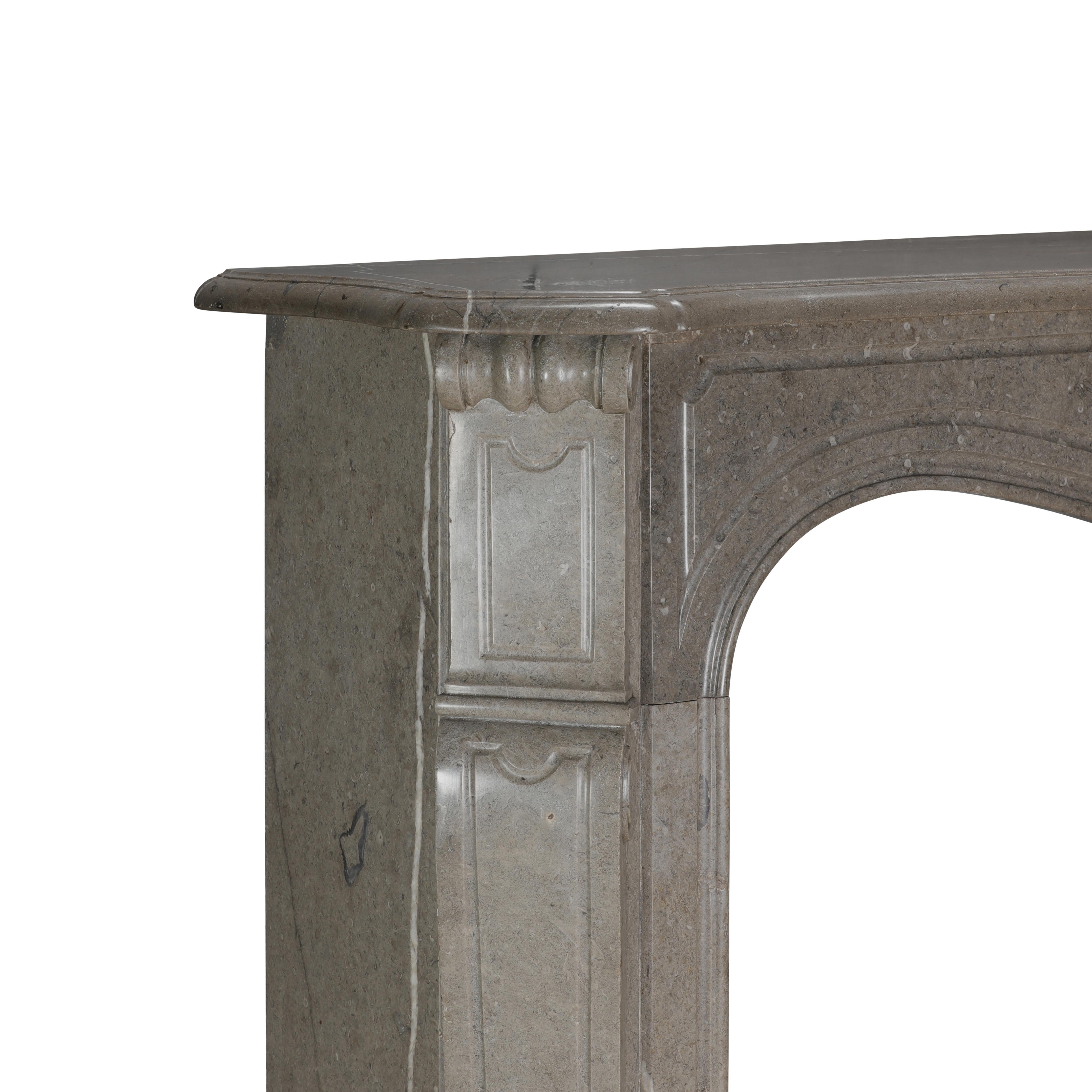 Authentic French Pompadour Fireplace Mantel In Mastic-Green Color Marble For Sale 3