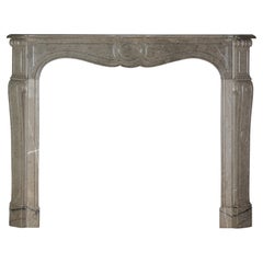 Authentic French Pompadour Fireplace Mantel In Mastic-Green Color Marble