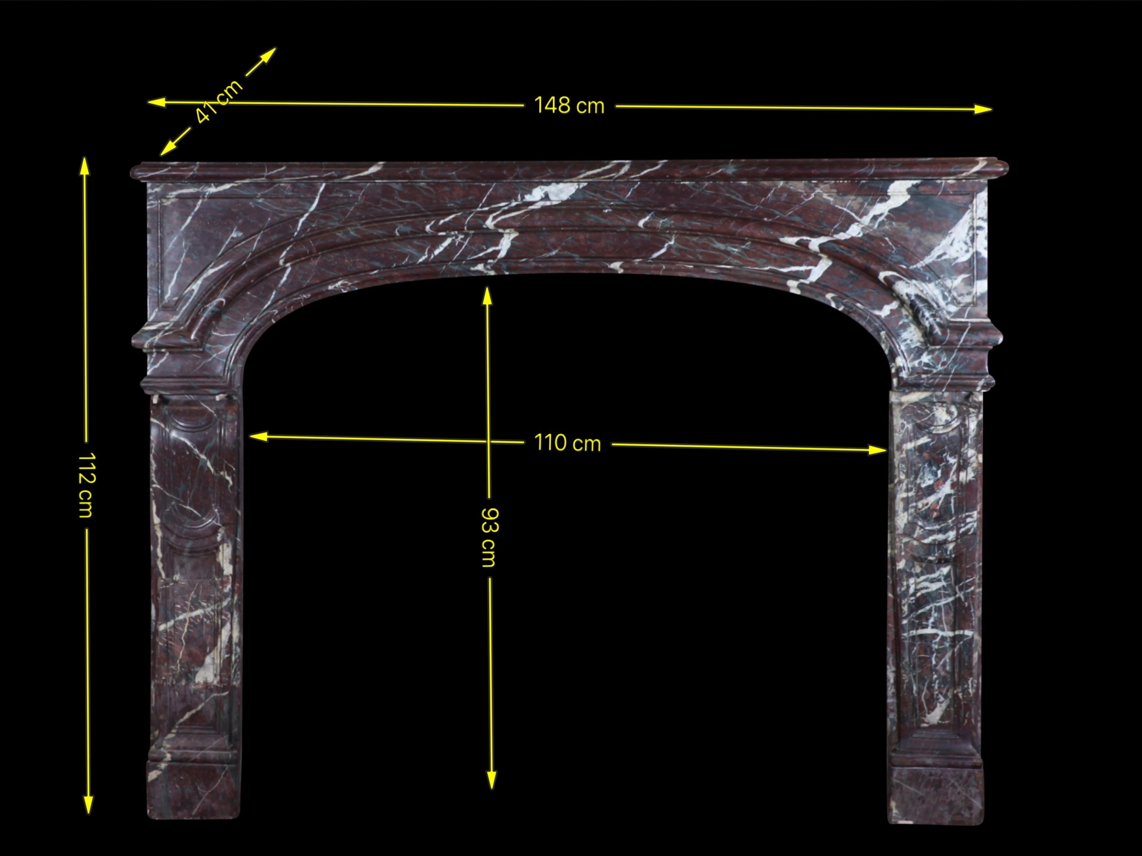 Authentic French Rouge Griotte Marble Fireplace Surround For Sale 5