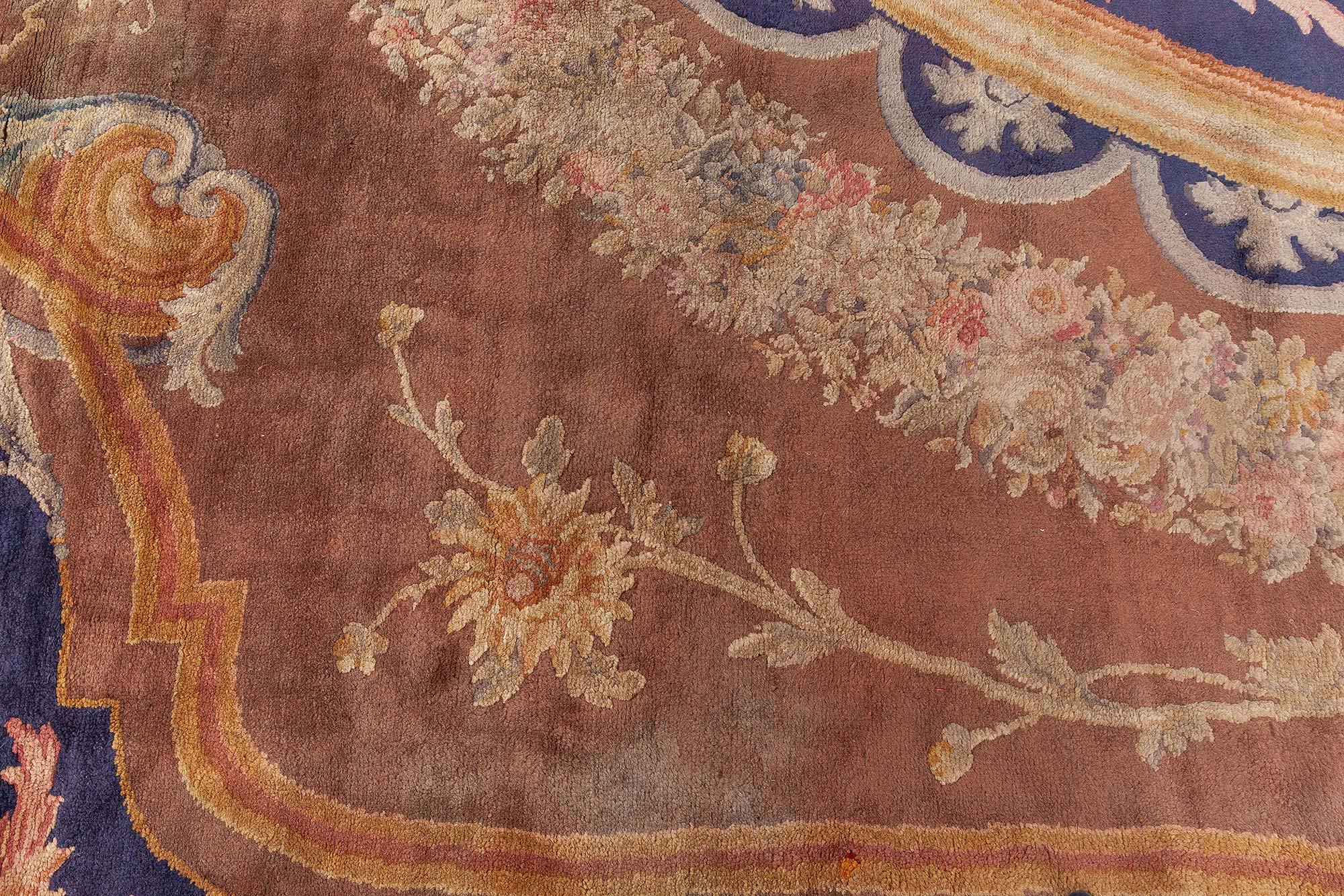 Francese Autentico tappeto di lana francese Savonnerie Bold fatto a mano Doris Leslie Blau in vendita