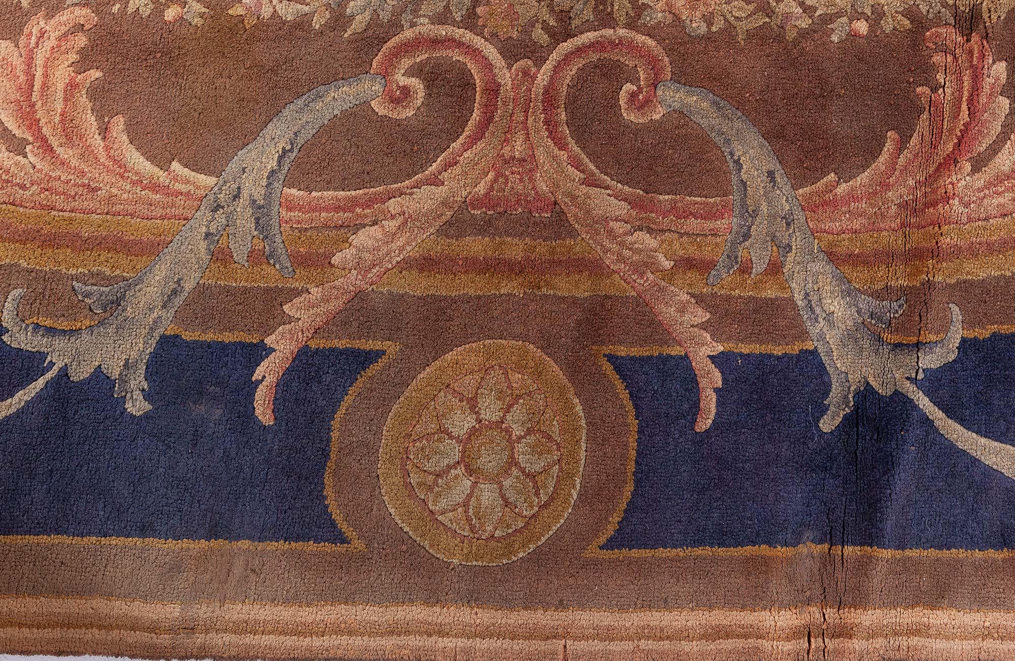 Lana Autentico tappeto di lana francese Savonnerie Bold fatto a mano Doris Leslie Blau in vendita