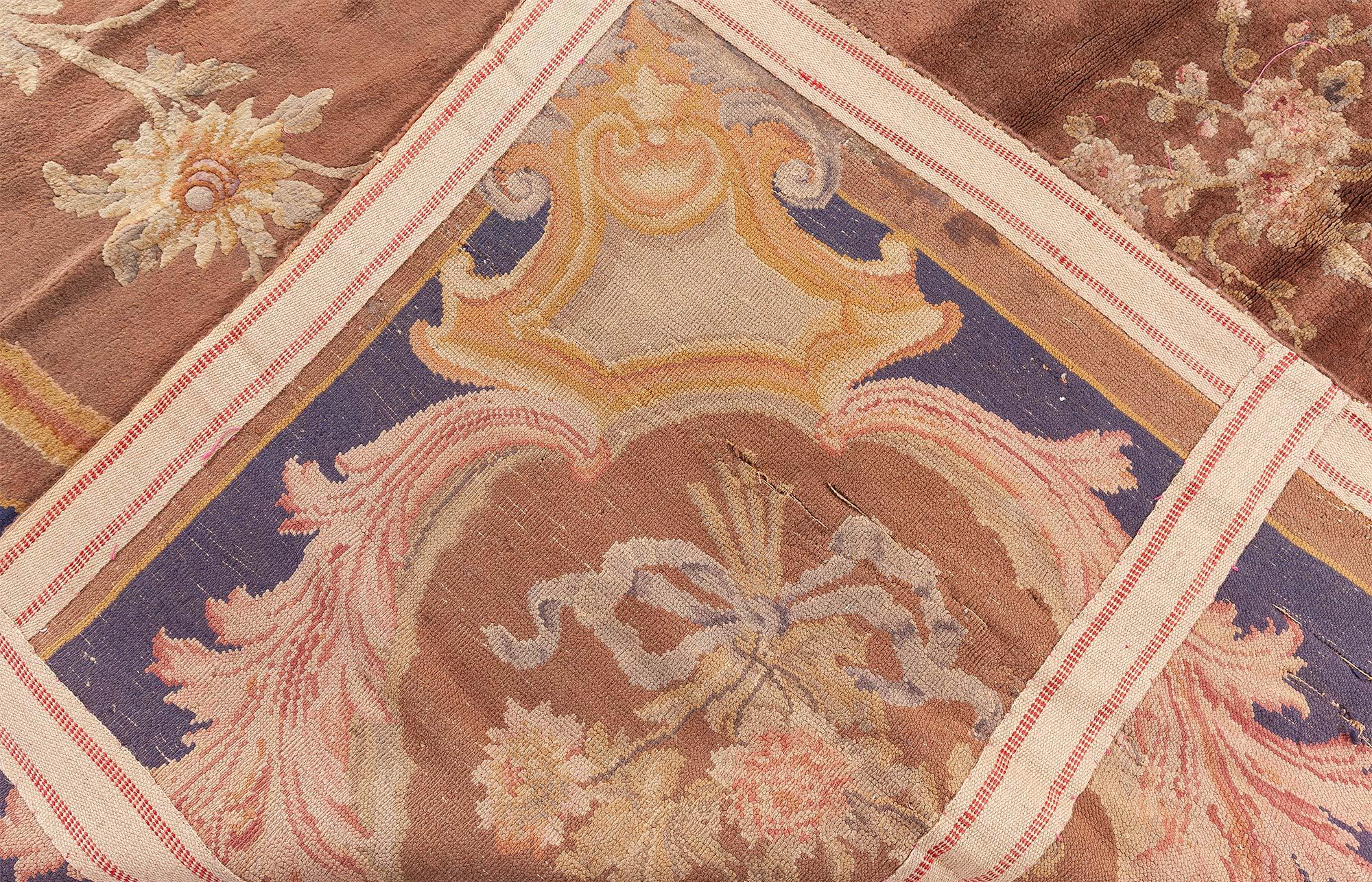 Autentico tappeto di lana francese Savonnerie Bold fatto a mano Doris Leslie Blau in vendita 1