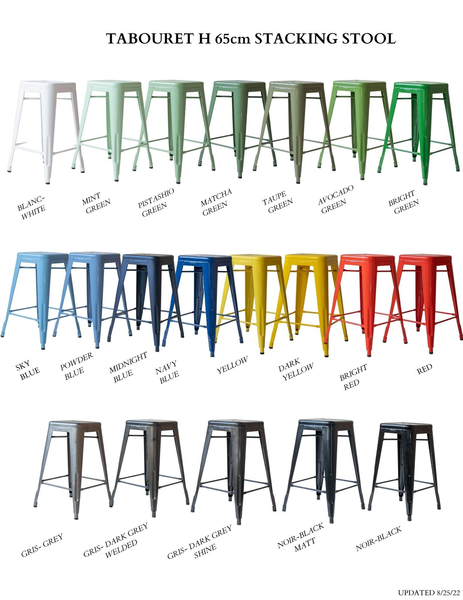 Authentic French Tolix Stacking Steel Stools in '3' Heights, Myriad of Colors  For Sale 2