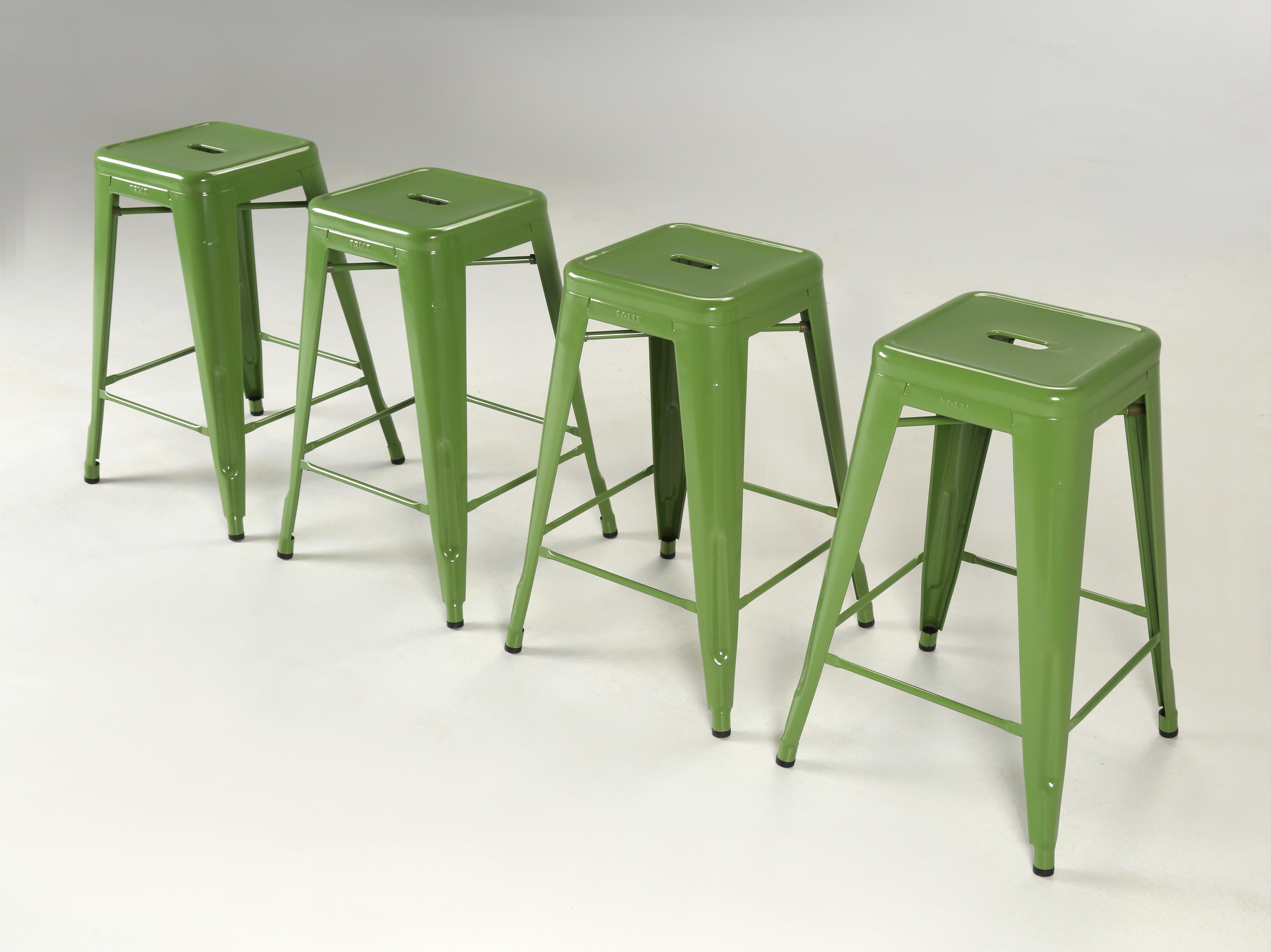 Authentic French Tolix Stacking Steel Stools in '3' Heights, Myriad of Colors  For Sale