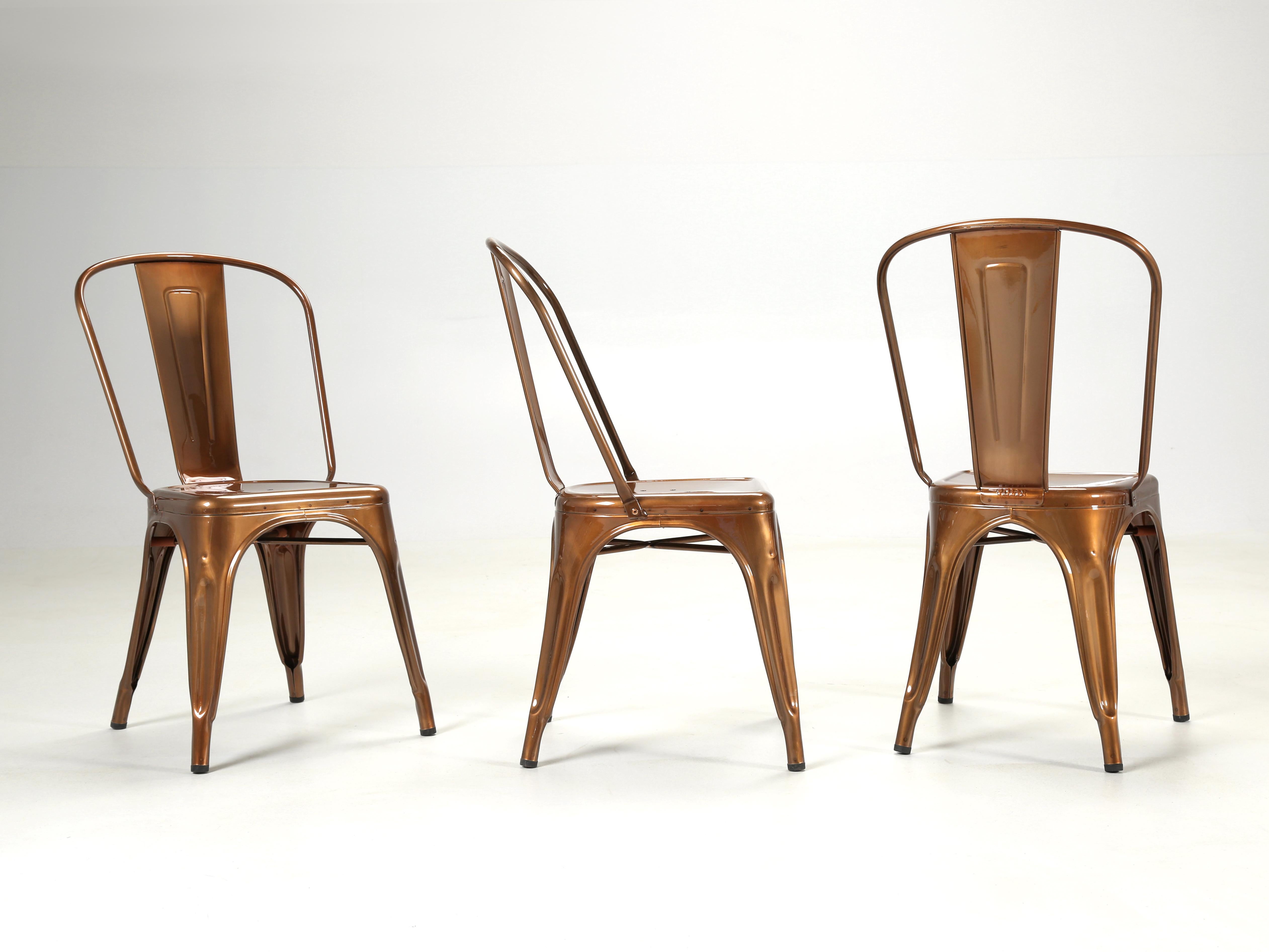 Hand-Crafted Authentic French Tolix Steel Stacking Chairs, Showroom Samples 100's Available