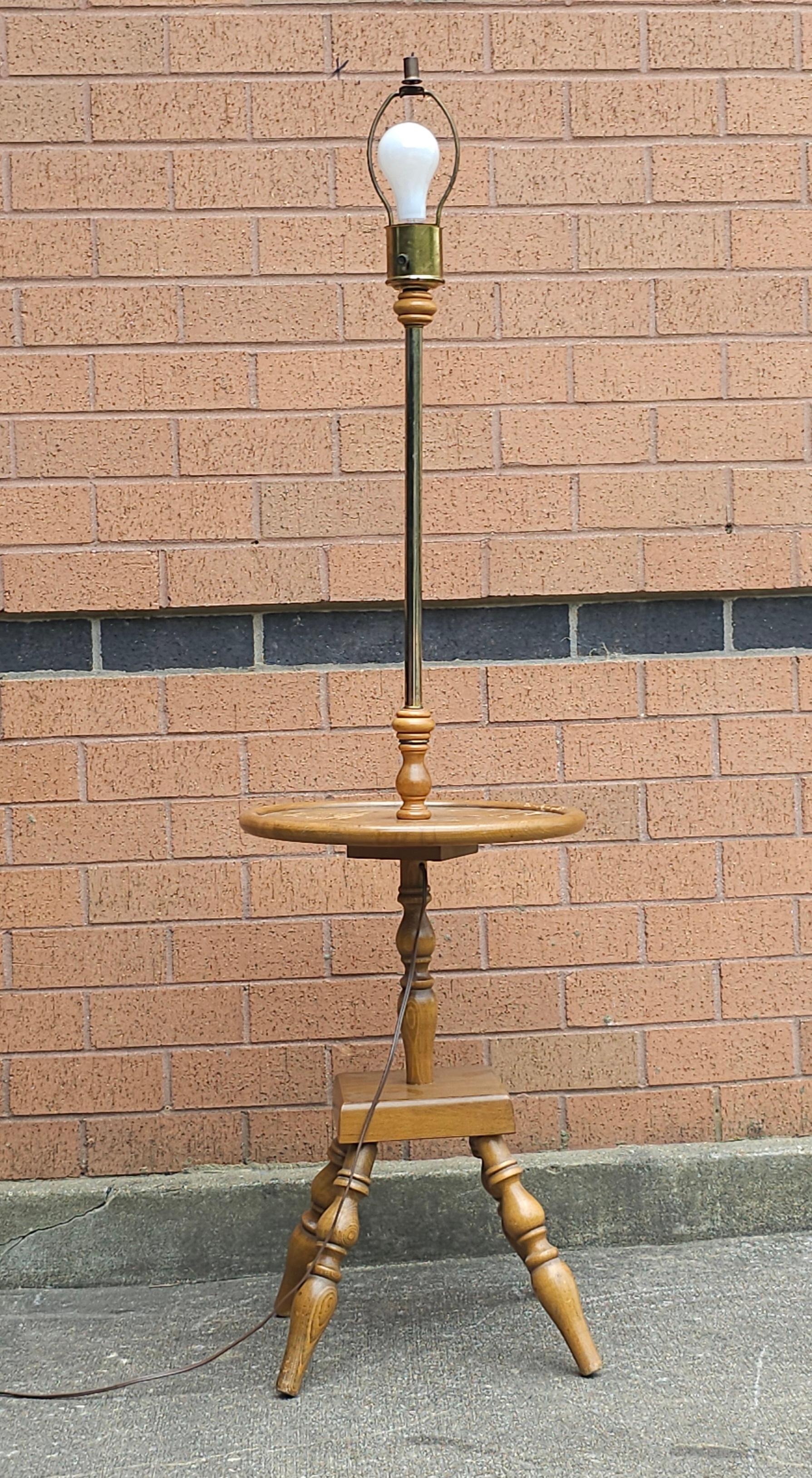 Mid-Century Modern Authentic Furniture Products Maple Floor Lamp Table For Sale