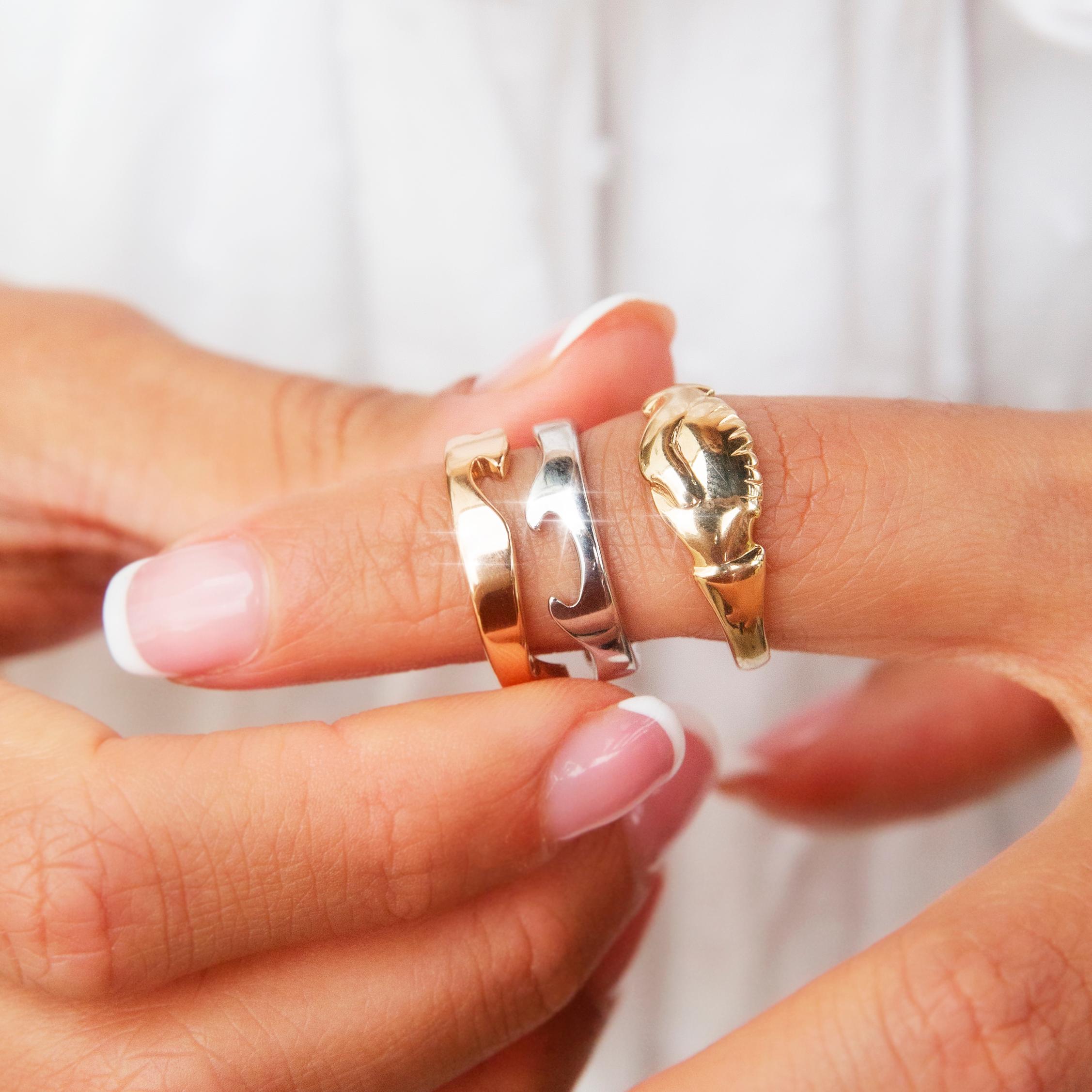 Authentic George Jensen Contemporary 18 Carat Rose and White Gold Fusion Ring In Good Condition In Hamilton, AU
