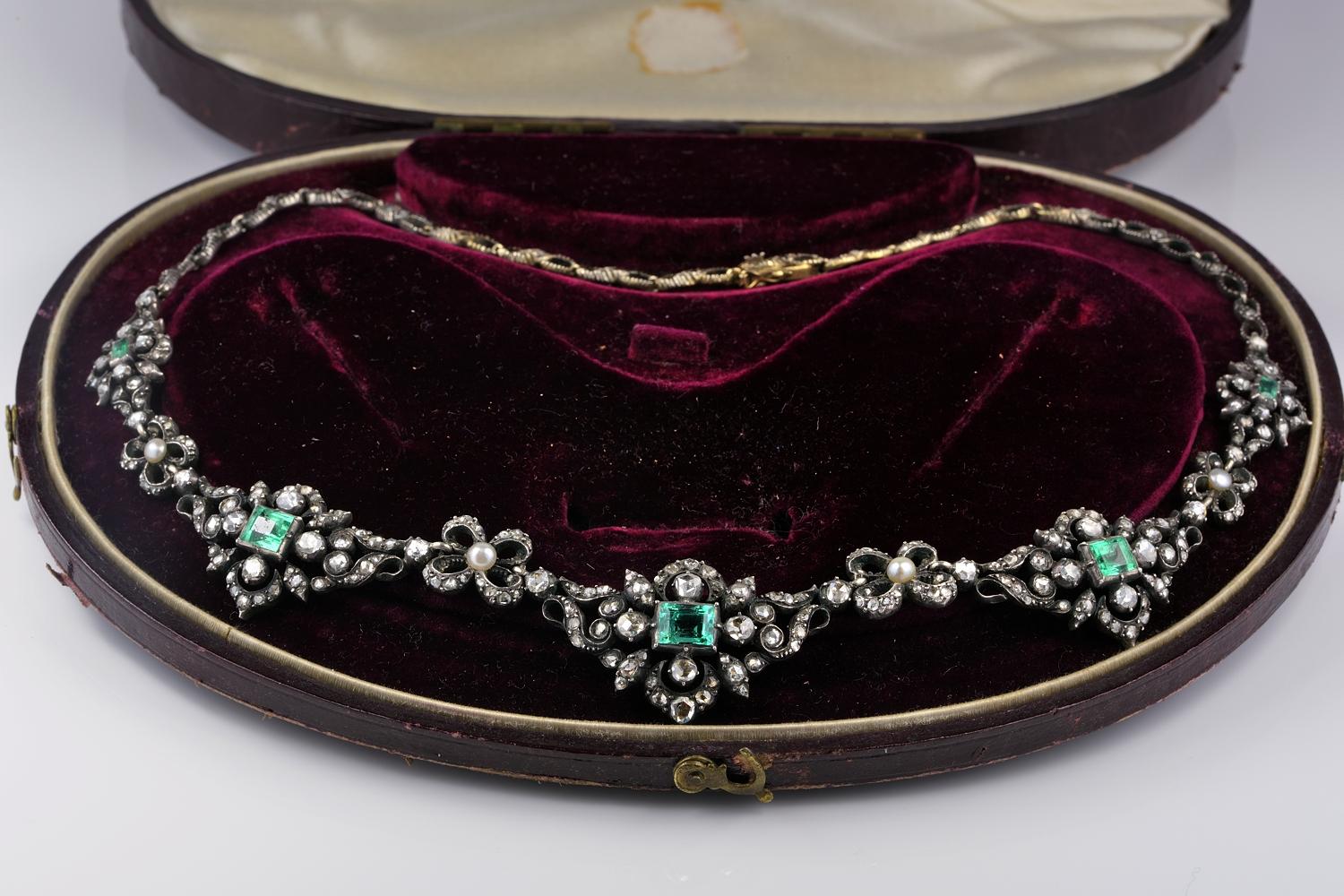 Be a Georgian Lady at evening!

Georgian era jewellery reserved paste stones during the day, Diamond and real gemstones were abundant at night
Here is an exciting mid 18th Century Georgian necklace is what you would have seen worn at evenings by a