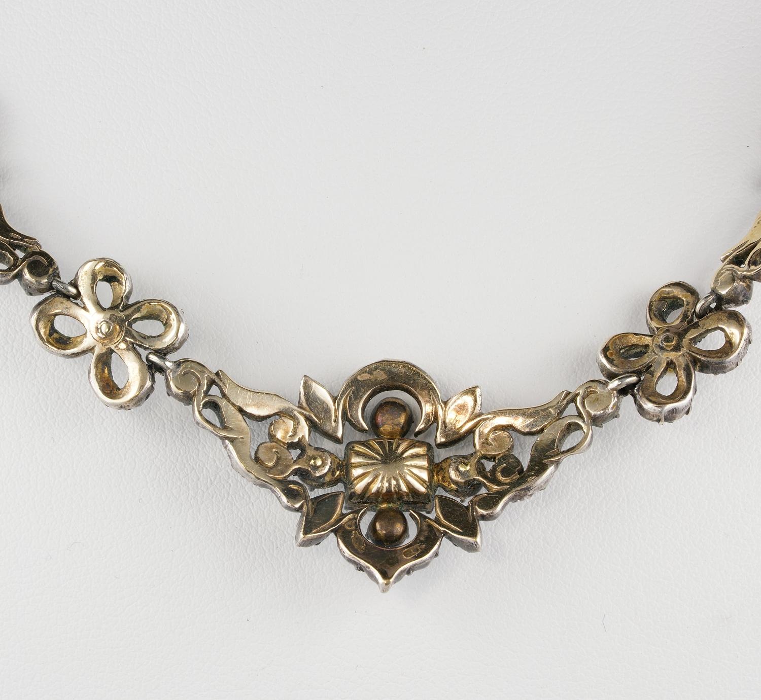 Authentic Georgian Rare Diamond and Emerald Stunning Necklace 2