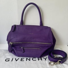 authentic Givenchy Pandora Bag Purple Leather Medium Crossbody & Shoulder Strap