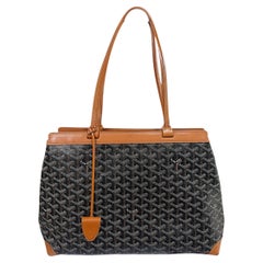 Authentic Goyard Artois PM Black Goyardine Canvas Structured Tote Bag France