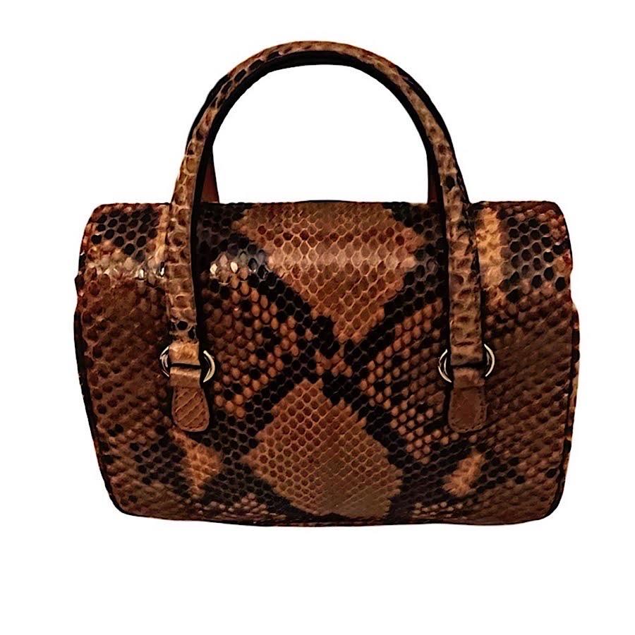 20th Century Authentic Gucci 14 FW Frida Giannini Runway Python Lady Lock Handbag For Sale