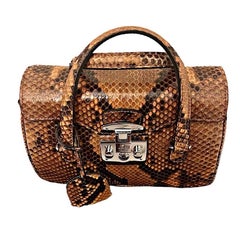 Authentic Gucci 14 FW Frida Giannini Runway Python Lady Lock Handbag