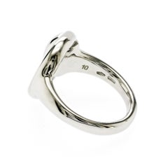 Authentic Gucci 18k White Gold Horsebit Ring Size 5.5