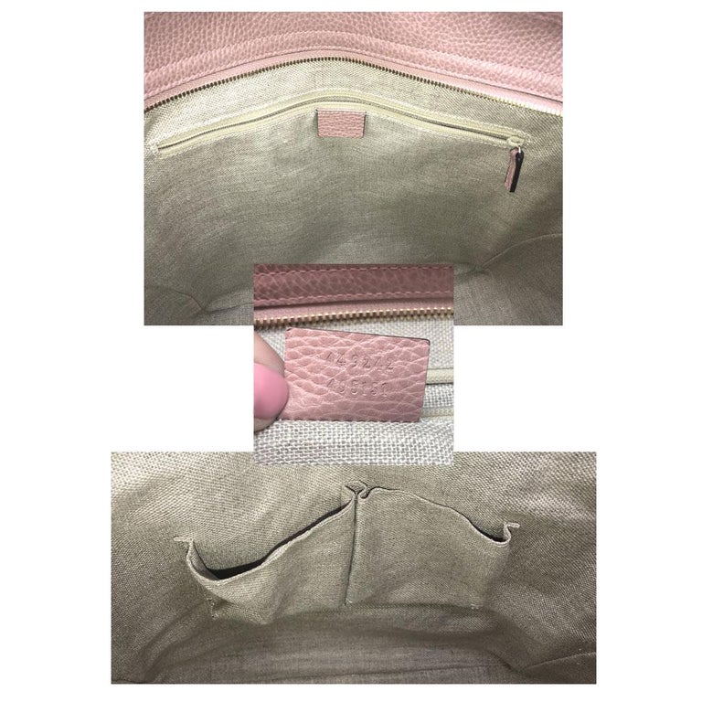 Authentic Gucci Monogram and Pink Leather Large Tote Bag in Dust Bag For Sale at 1stdibs