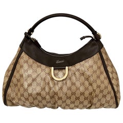 Authentic GUCCI Shoulder Hand Bag GG Canvas Leather Brown Beige like  Brand New
