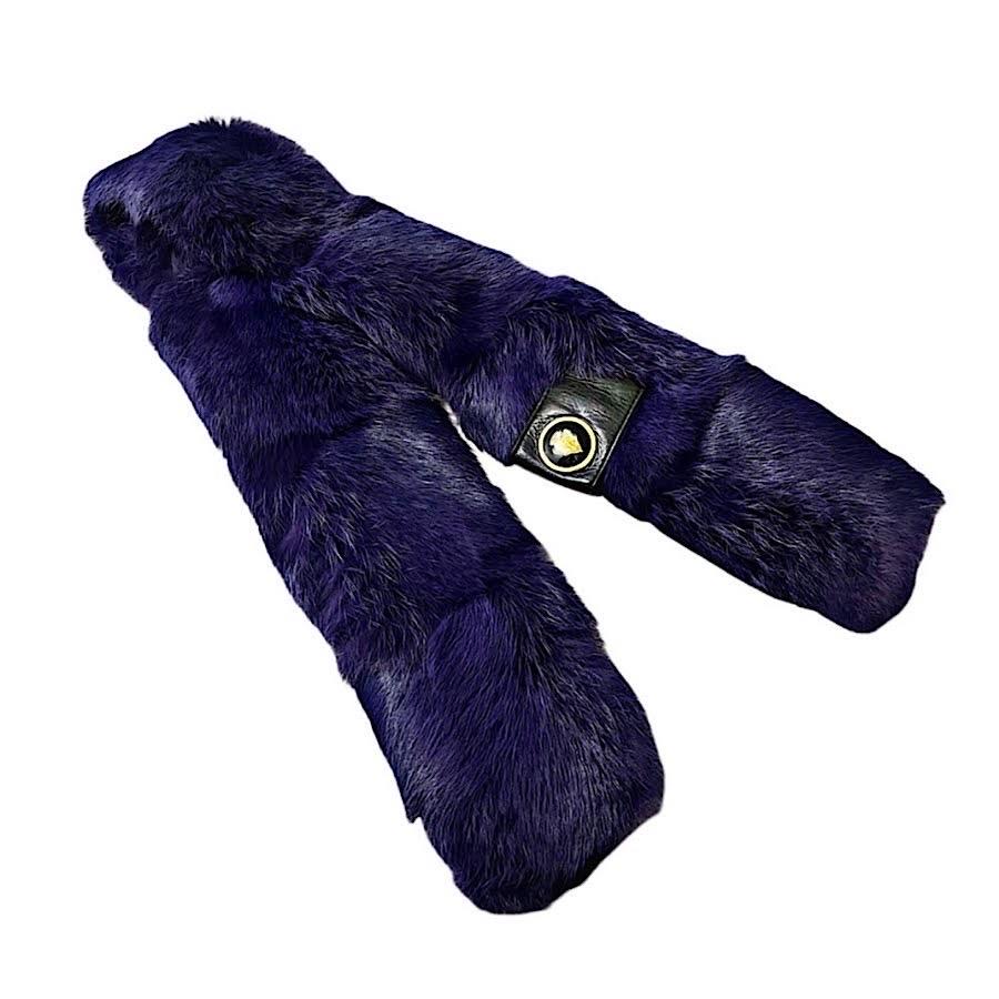 Authentic Gucci Tom Ford Rare Dyed Rabbit Fur Crest Scarf Made in Italy For Sale
