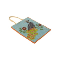 Authentic Hand Beaded Nez Perce Flat Bag With Peacock